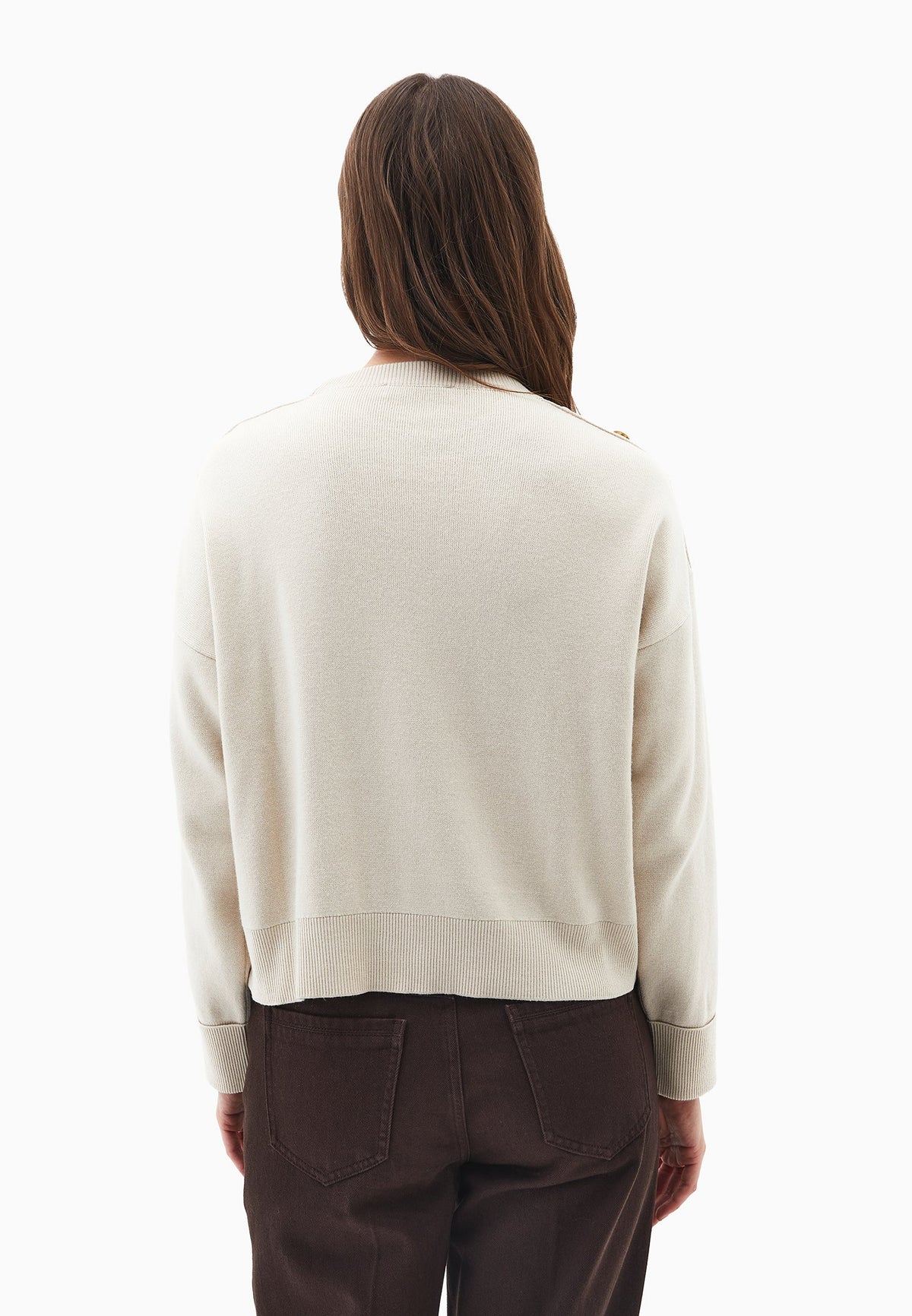 Viscose Sweater With Round Neck - ALMOND MILK