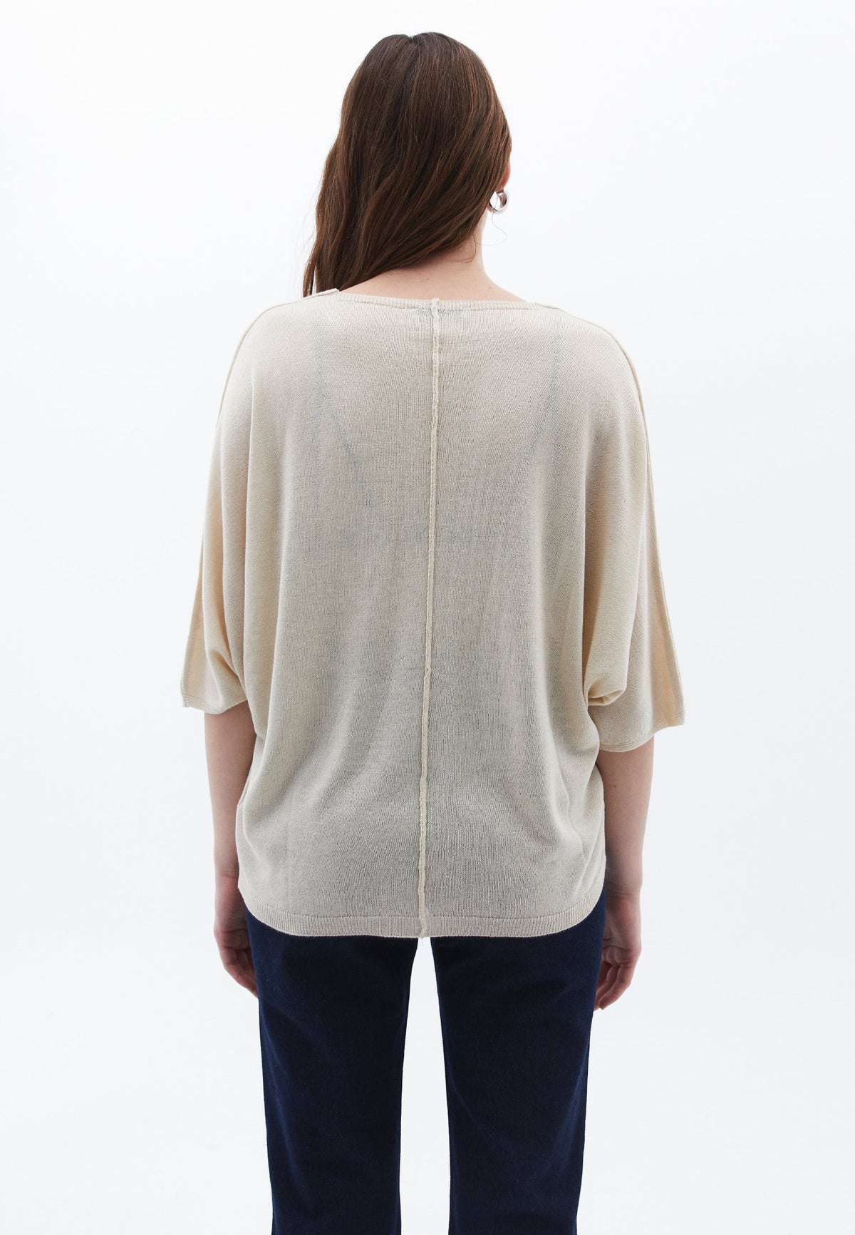 Tunic Cardigan Women Long Sleeve Batwing Sleeve - ALMOND MILK