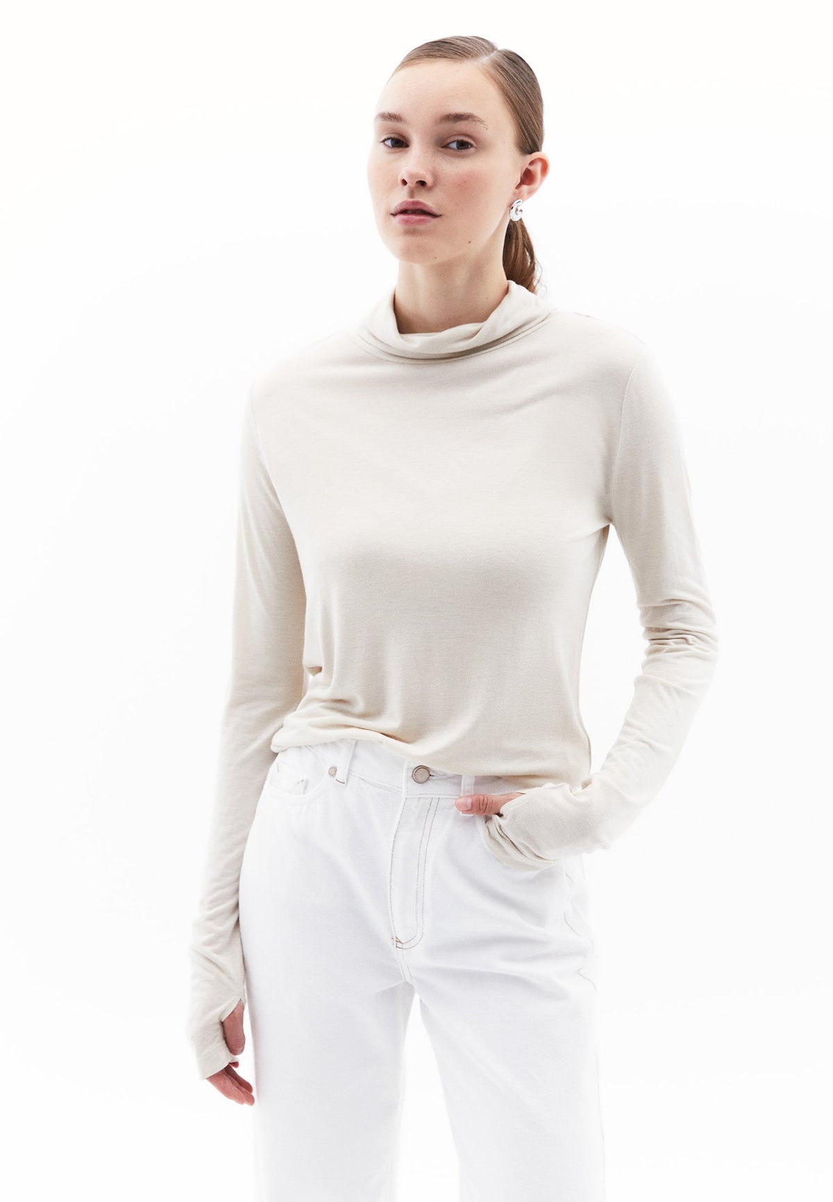 Turtleneck Long Sleeve T-Shirt - ANCIENT SCROLL
