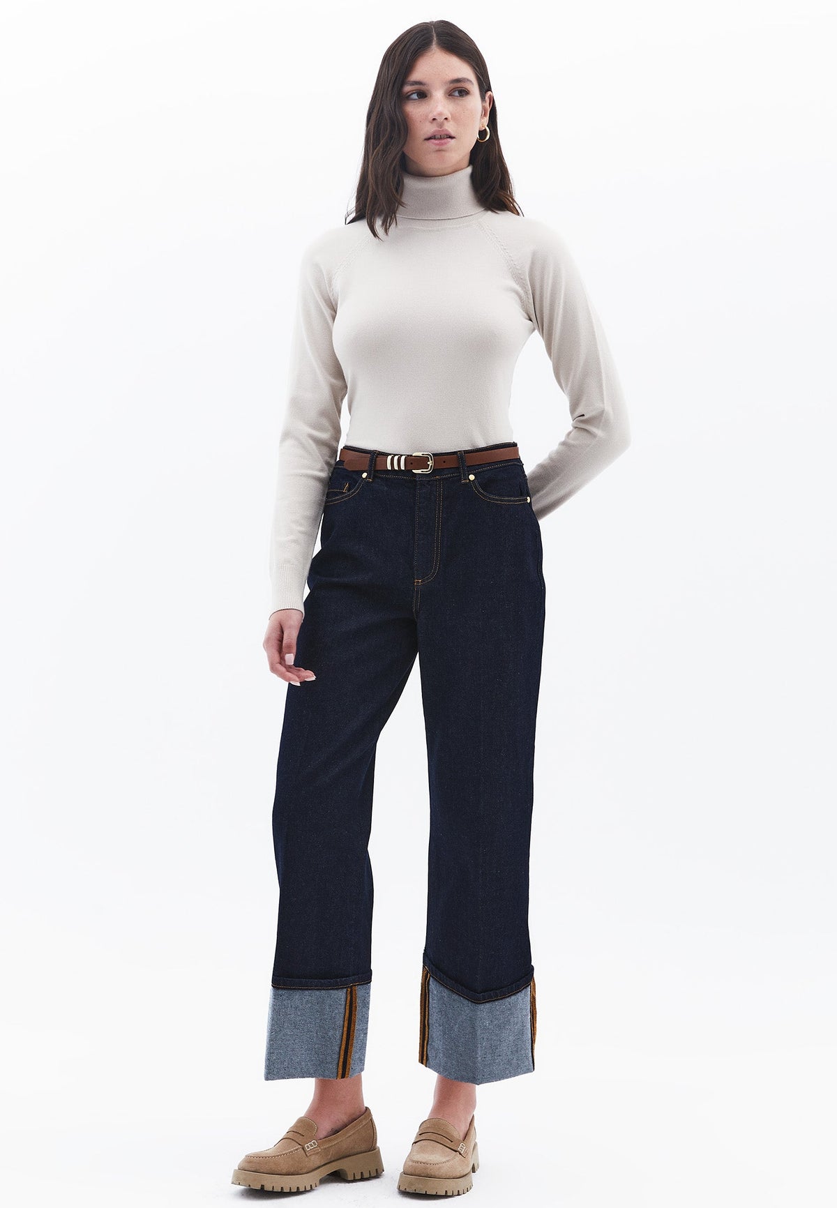 Turtleneck Raglan Sleeve Knitwear - ANCIENT SCROLL