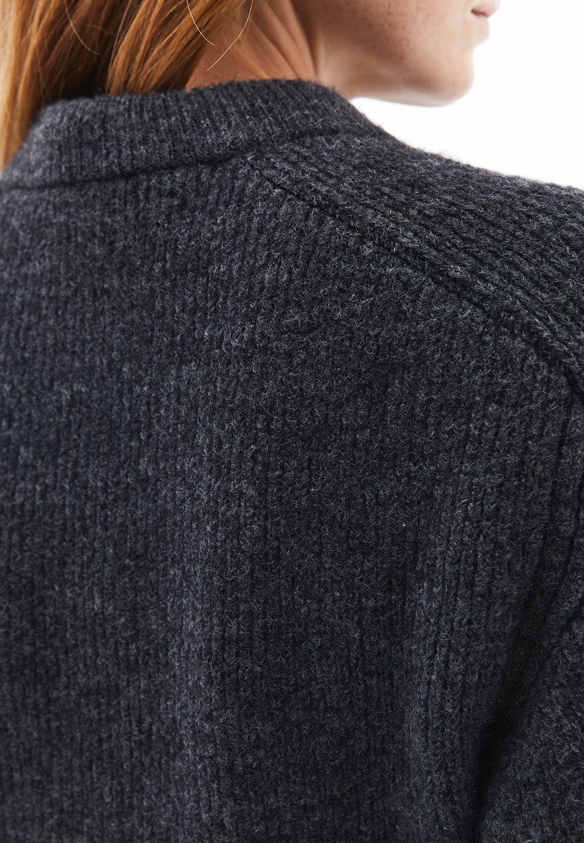 Crew Neck Long Sleeve Sweater - ANTHRA MELANGE