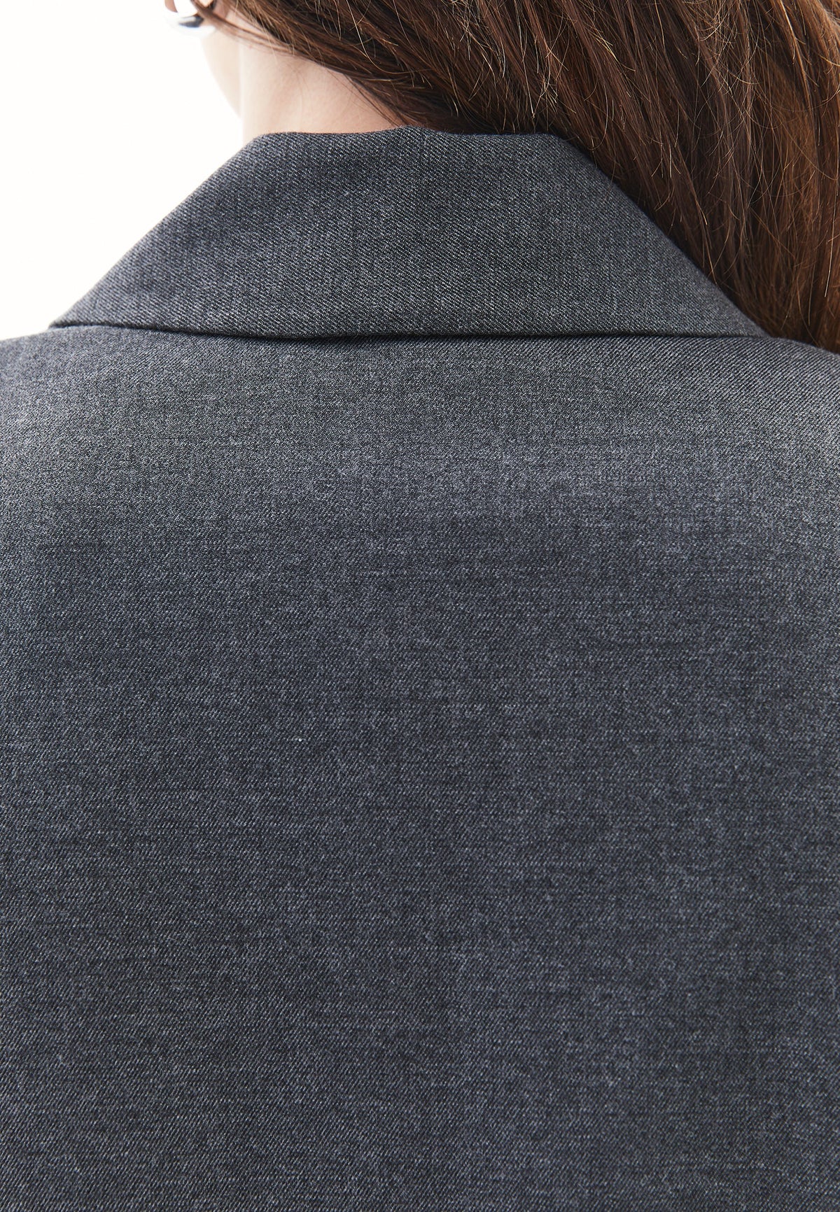Double Breasted Lapel Oversize Blazer - ANTHRA MELANGE