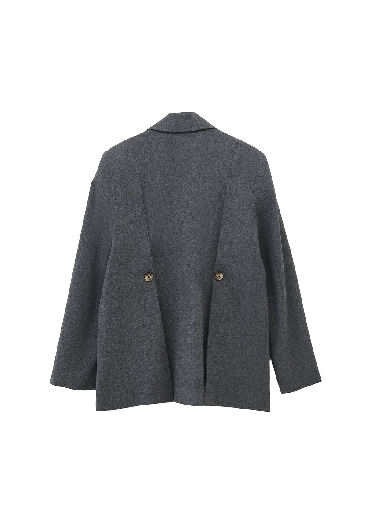 Double Breasted Lapel Oversize Blazer - ANTHRA MELANGE