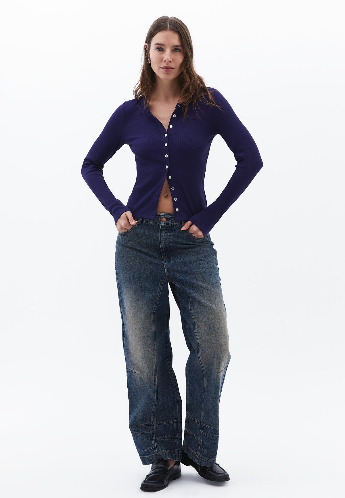 Long Sleeve Crew Neck Bodycon T-Shirt - ASTRAL AURA