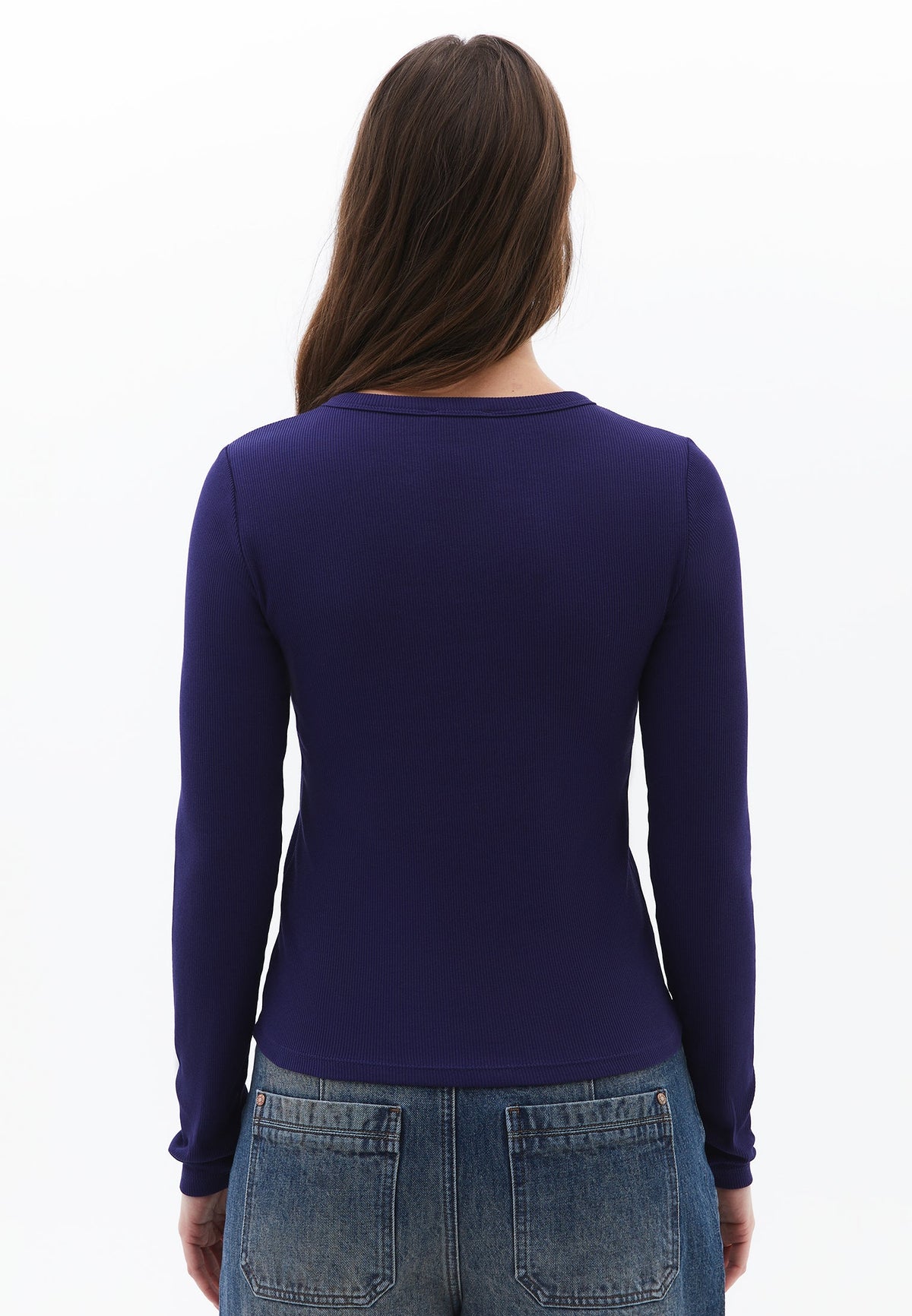 Long Sleeve Crew Neck Bodycon T-Shirt - ASTRAL AURA