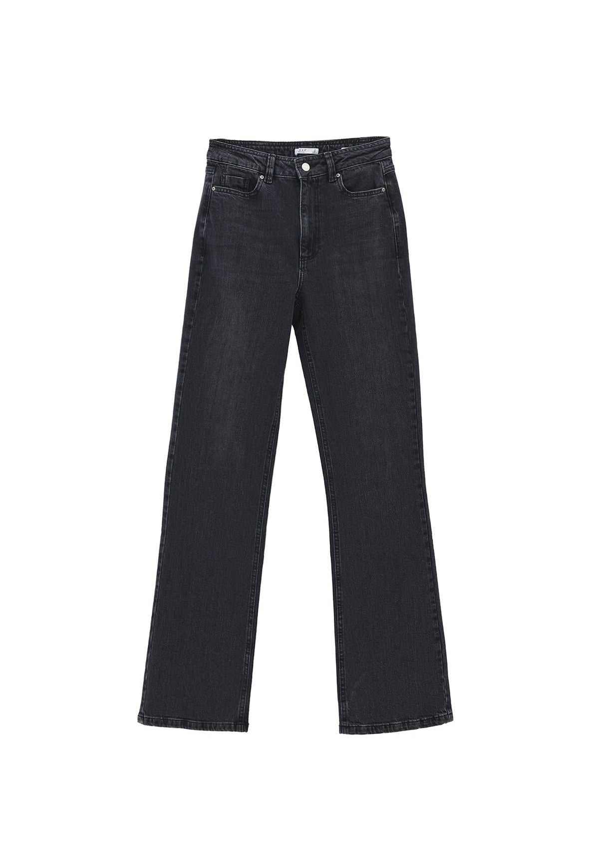 Ultra High Waist Straight Leg Denim Pants - BLACK DENIM