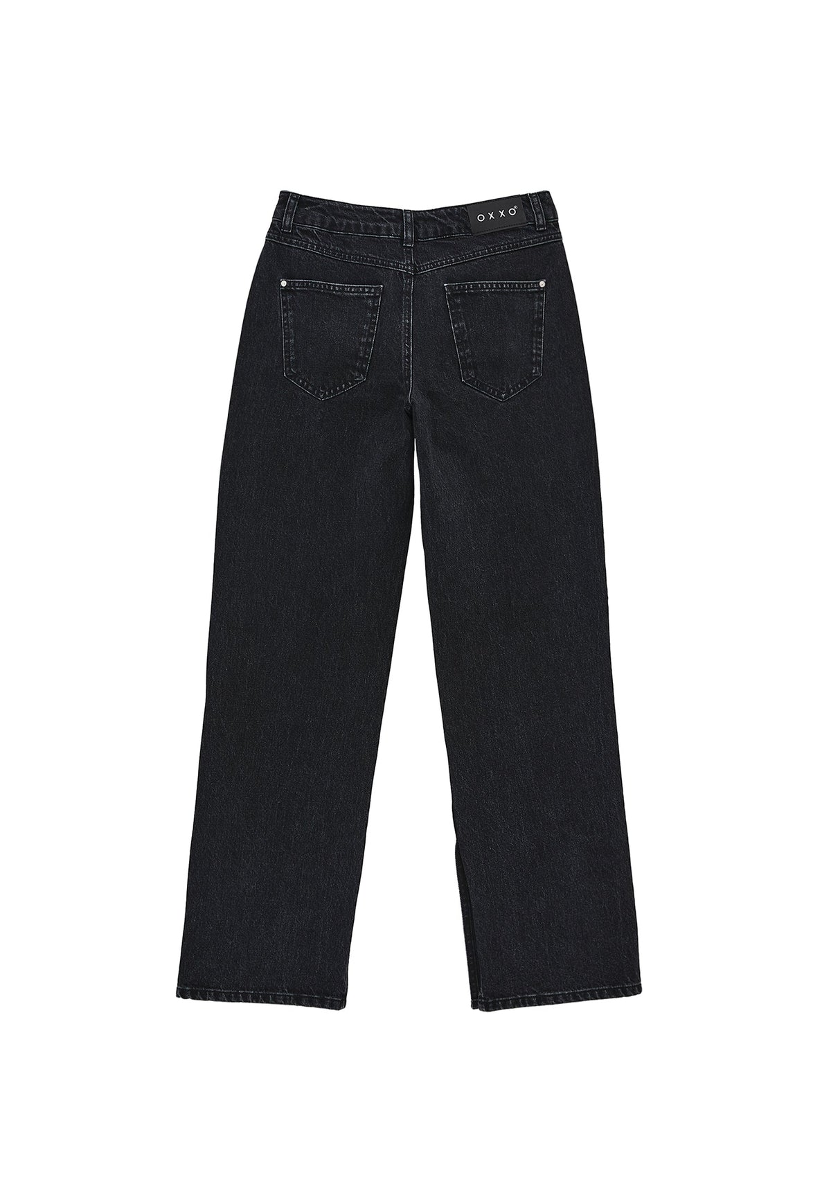 Straight Leg Women's Pants - BLACK DENIM
