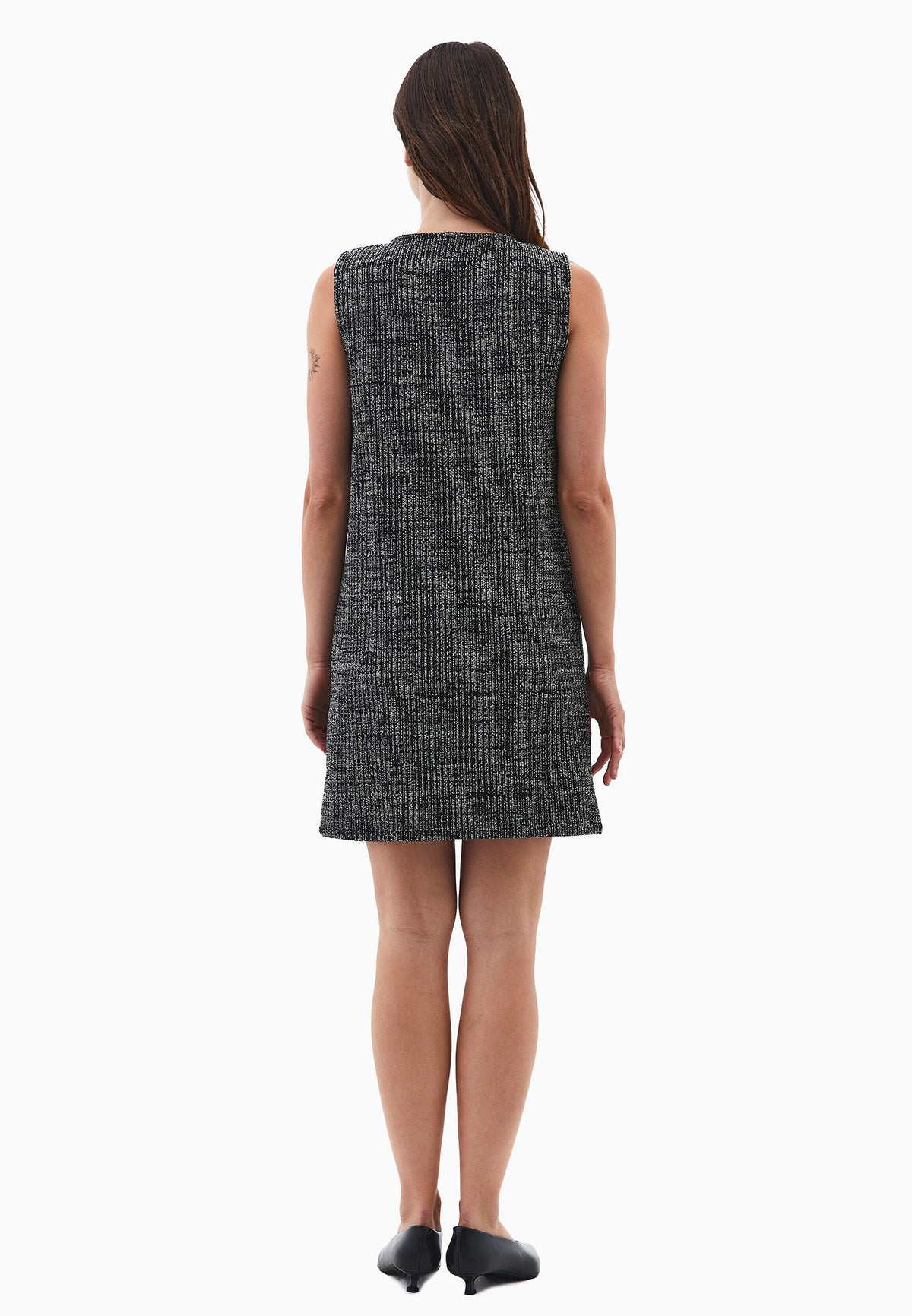 Sleeveless Dress With Crew Neck And Comfortable Fit - BLACK MELANGE