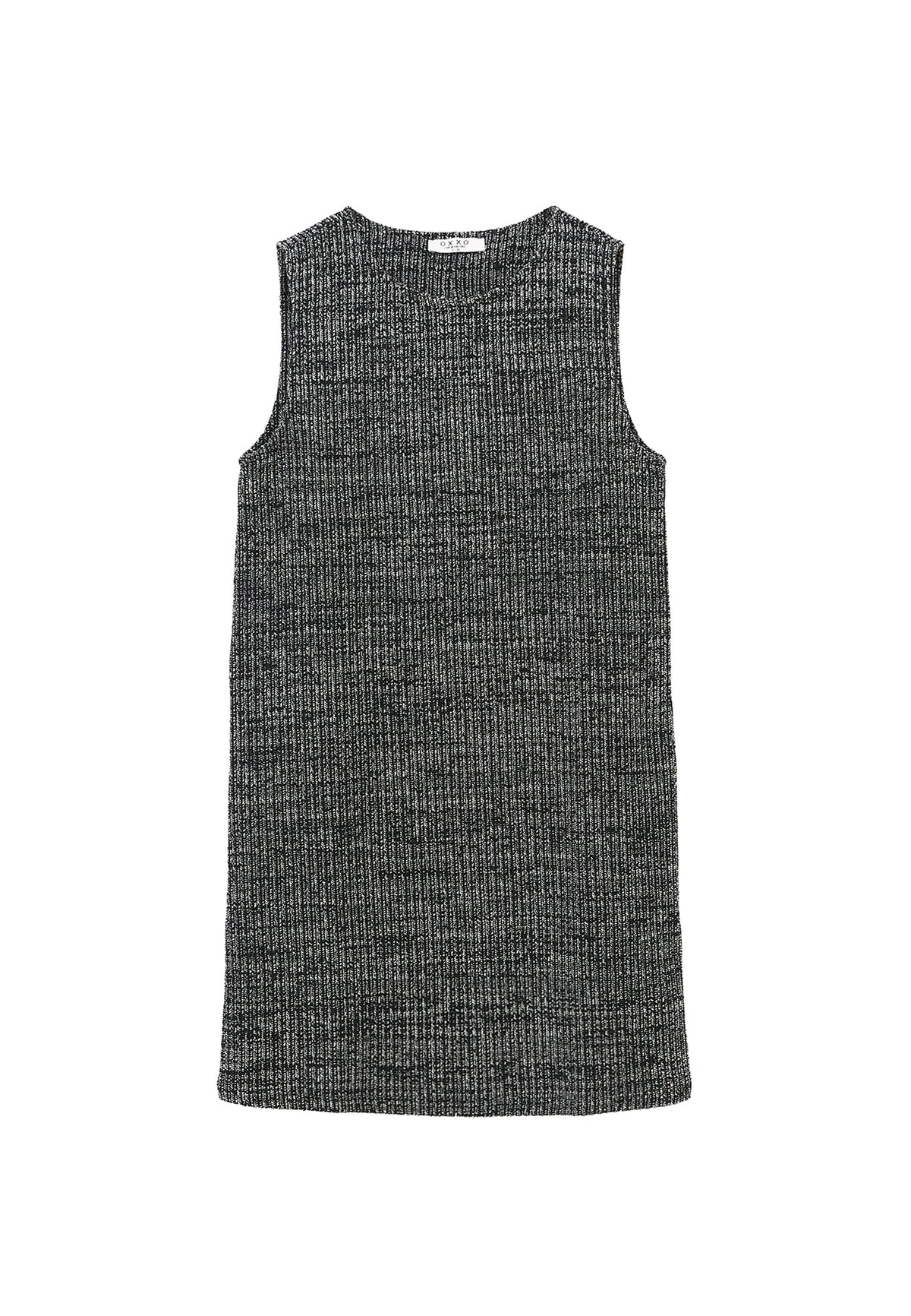 Sleeveless Dress With Crew Neck And Comfortable Fit - BLACK MELANGE