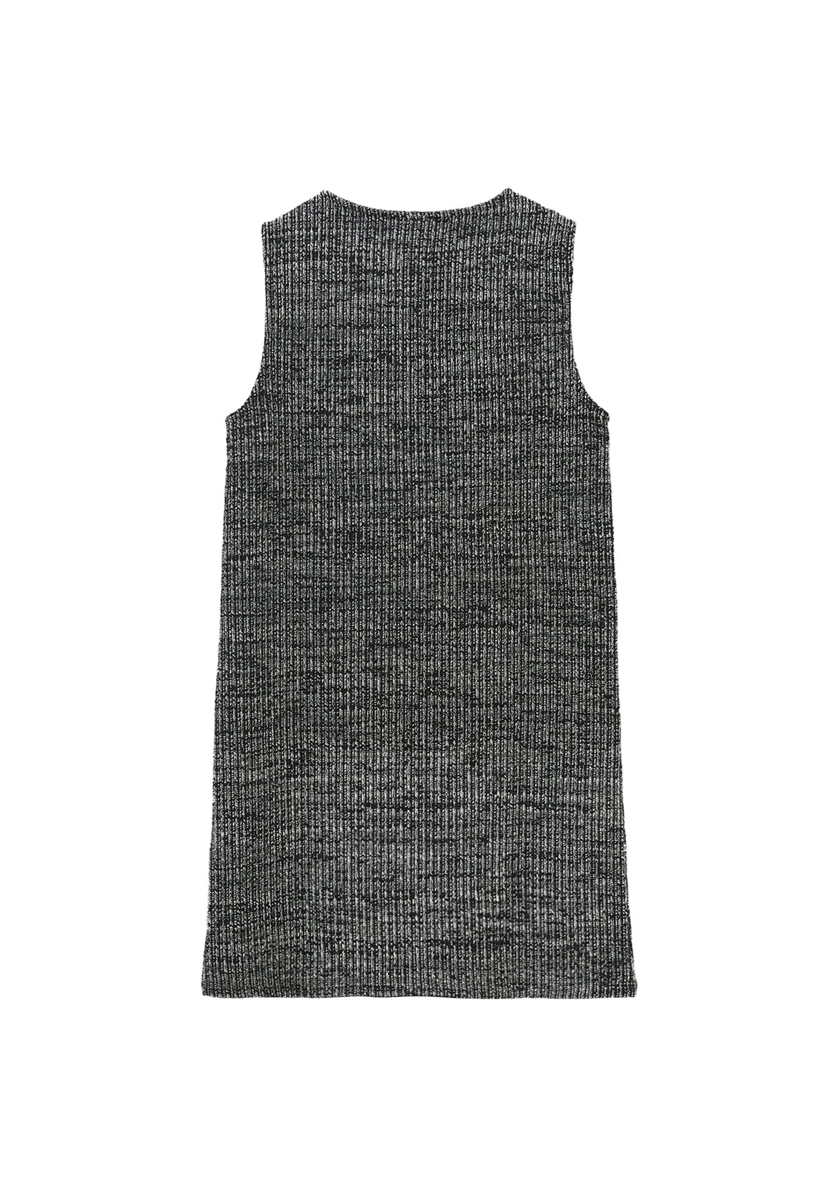 Sleeveless Dress With Crew Neck And Comfortable Fit - BLACK MELANGE