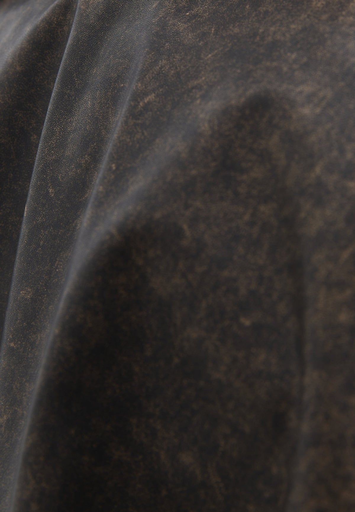 Vintage Oversize Faux Leather Jacket - BLACK OLIVE