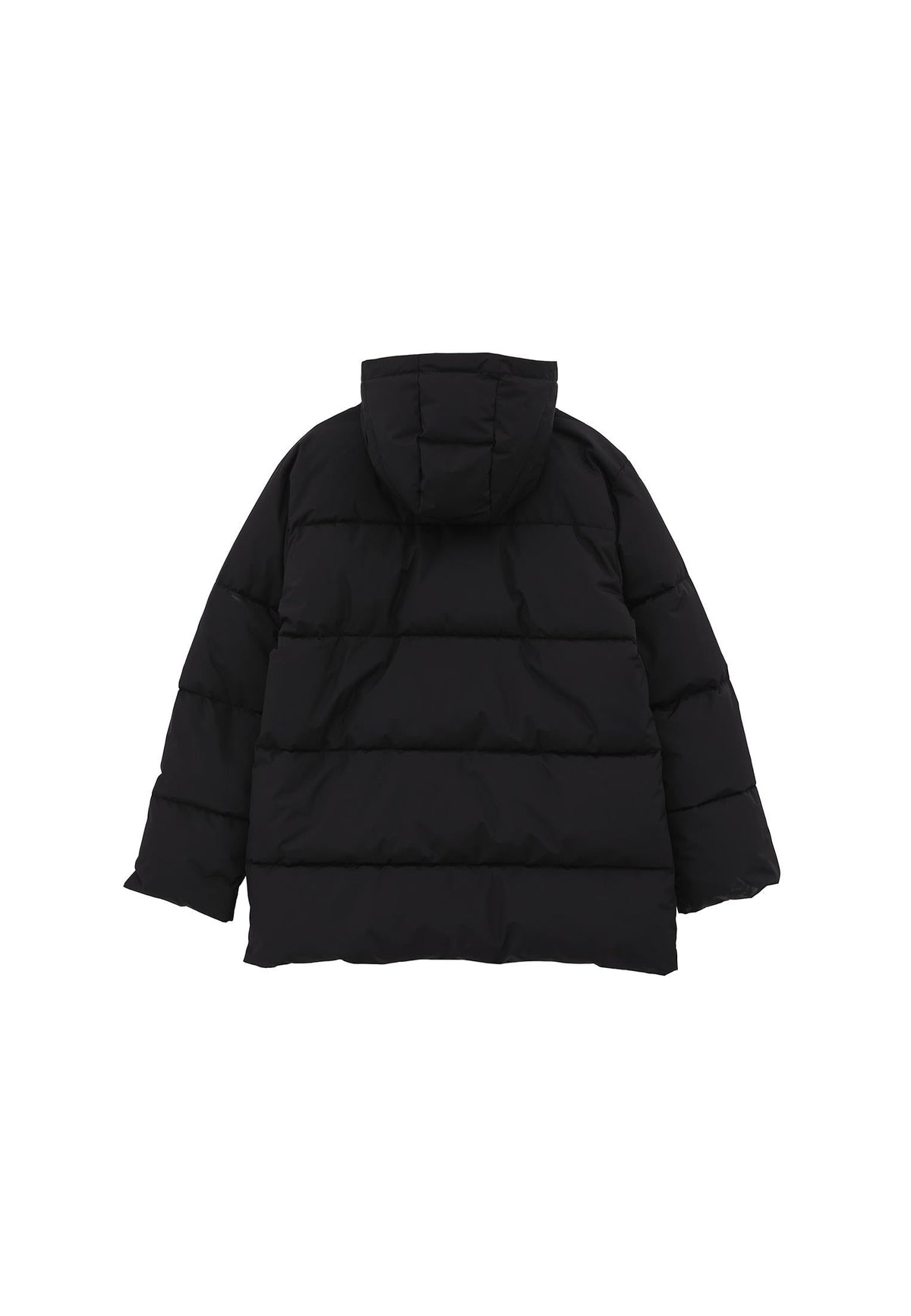 High Neck Midi Coat - BLACK