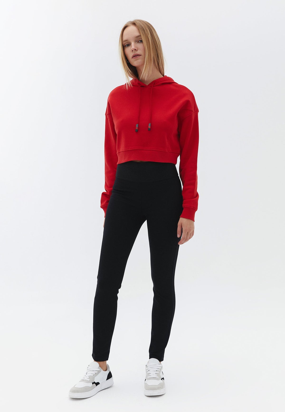 Ultra High Waist Leggings With Belt Detail - BLACK
