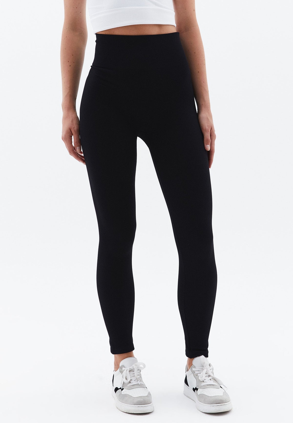 Leggings Shaped With Jacquard Pattern - BLACK
