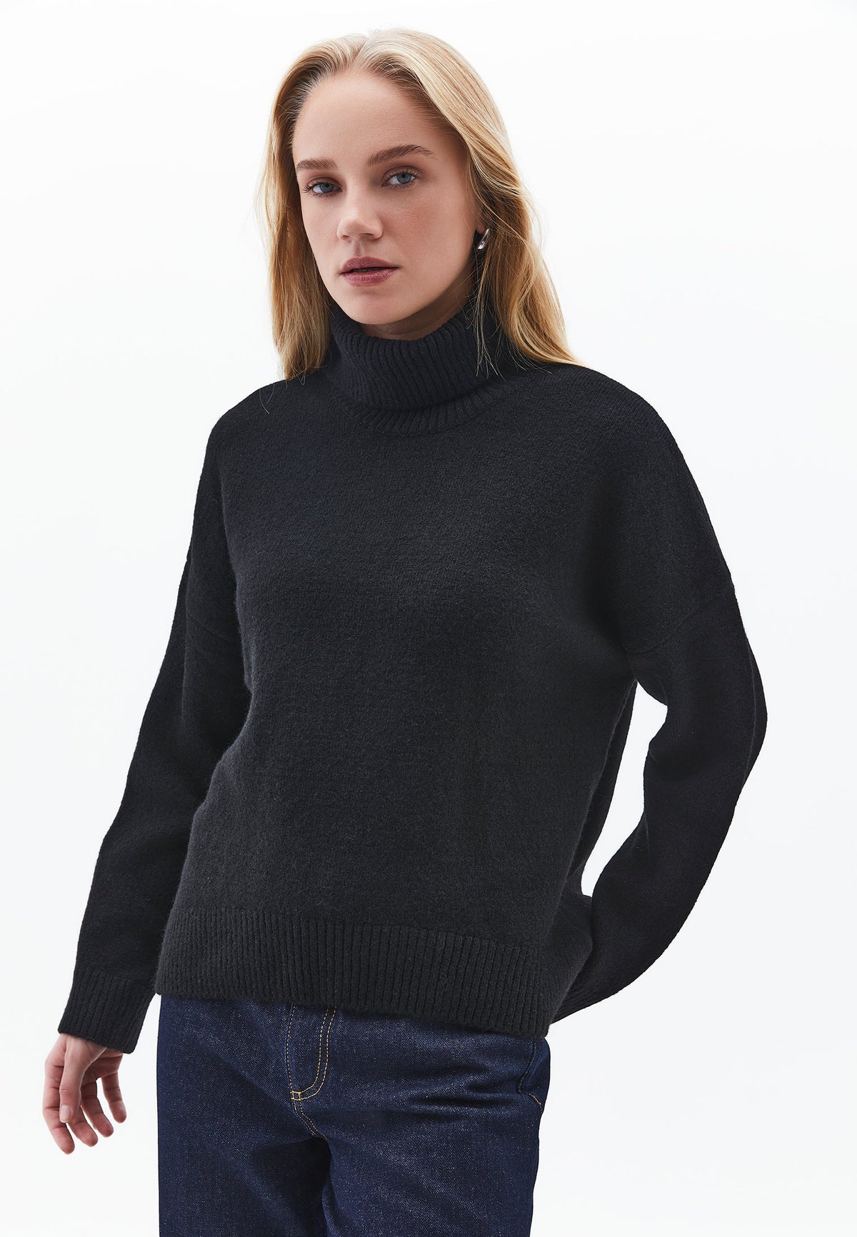 Soft Touch Turtleneck Roll Neck - BLACK