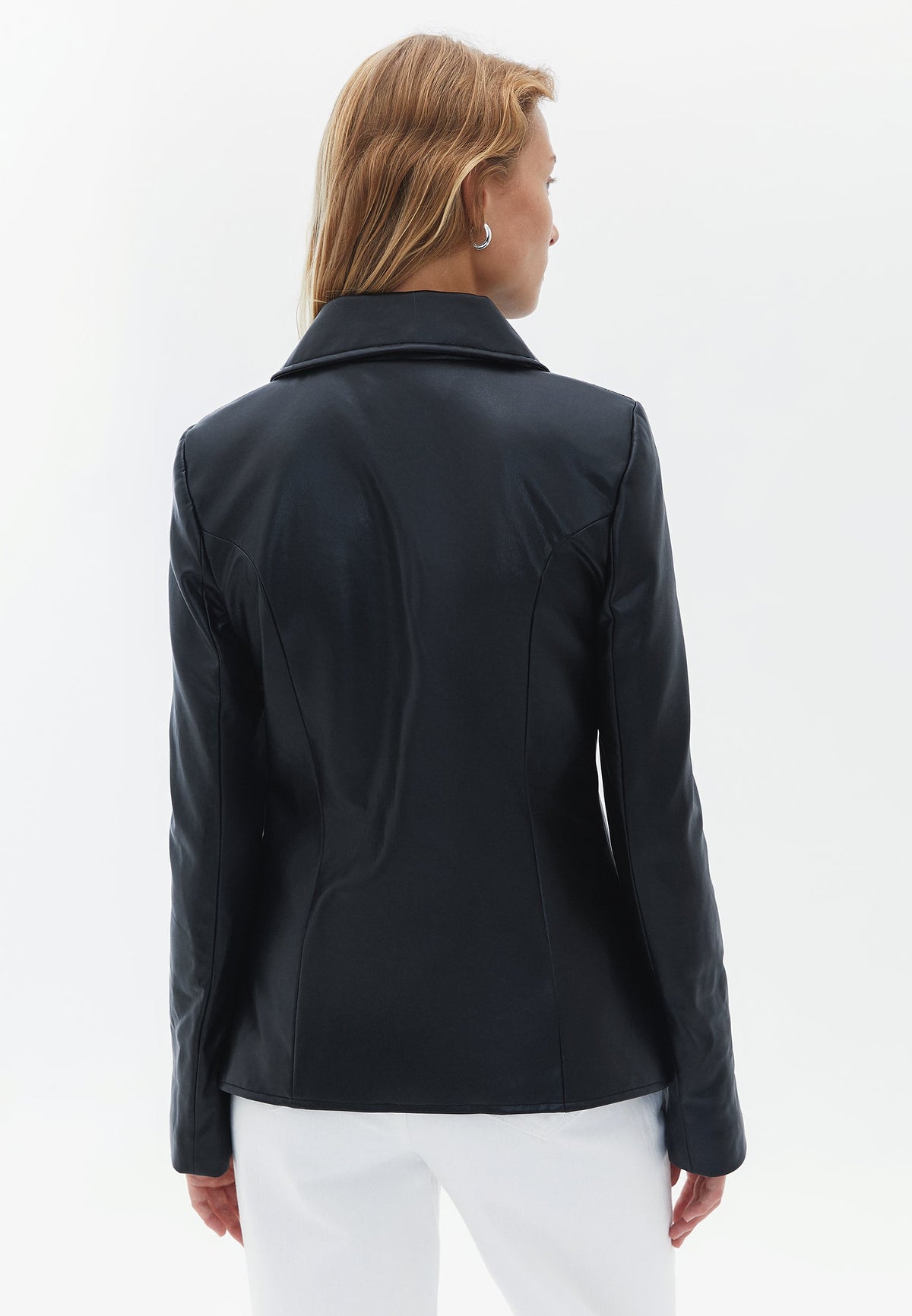 Shirt Collar Closed Jacket - BLACK
