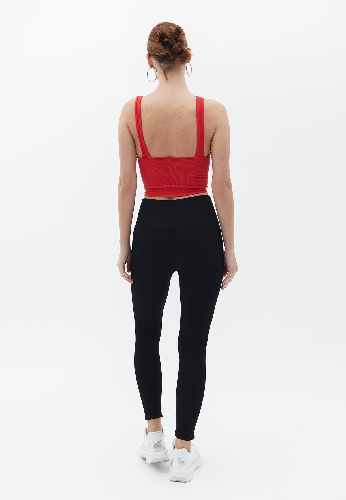 High Waist Ankle Cut Leggings - BLACK