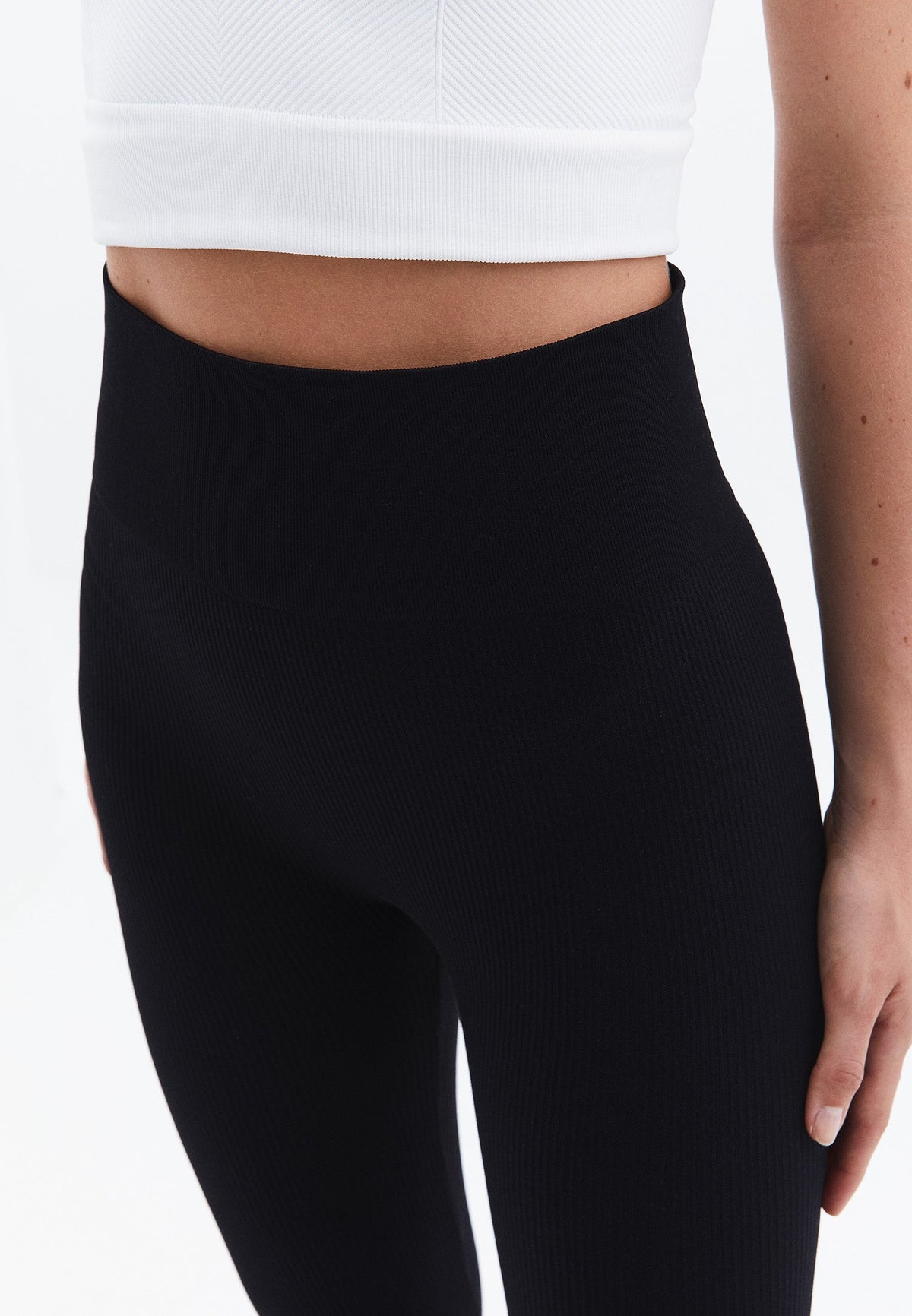 Leggings Shaped With Jacquard Pattern - BLACK