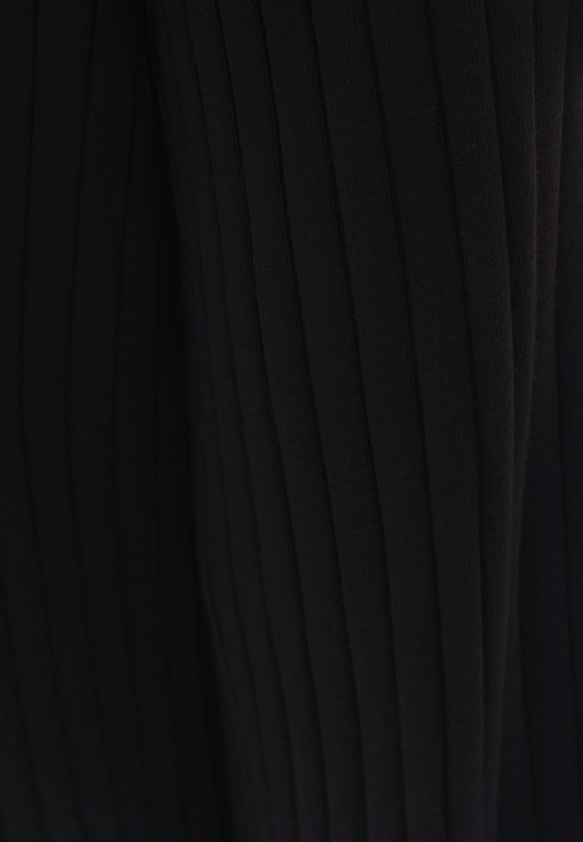 Ribbed Straight Leg Comfortable Knit Pants - BLACK