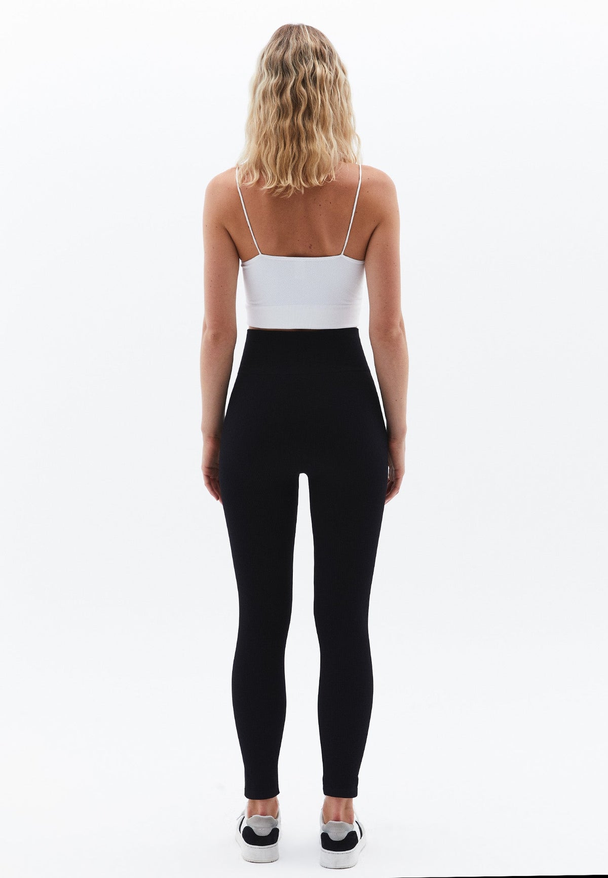 Leggings Shaped With Jacquard Pattern - BLACK