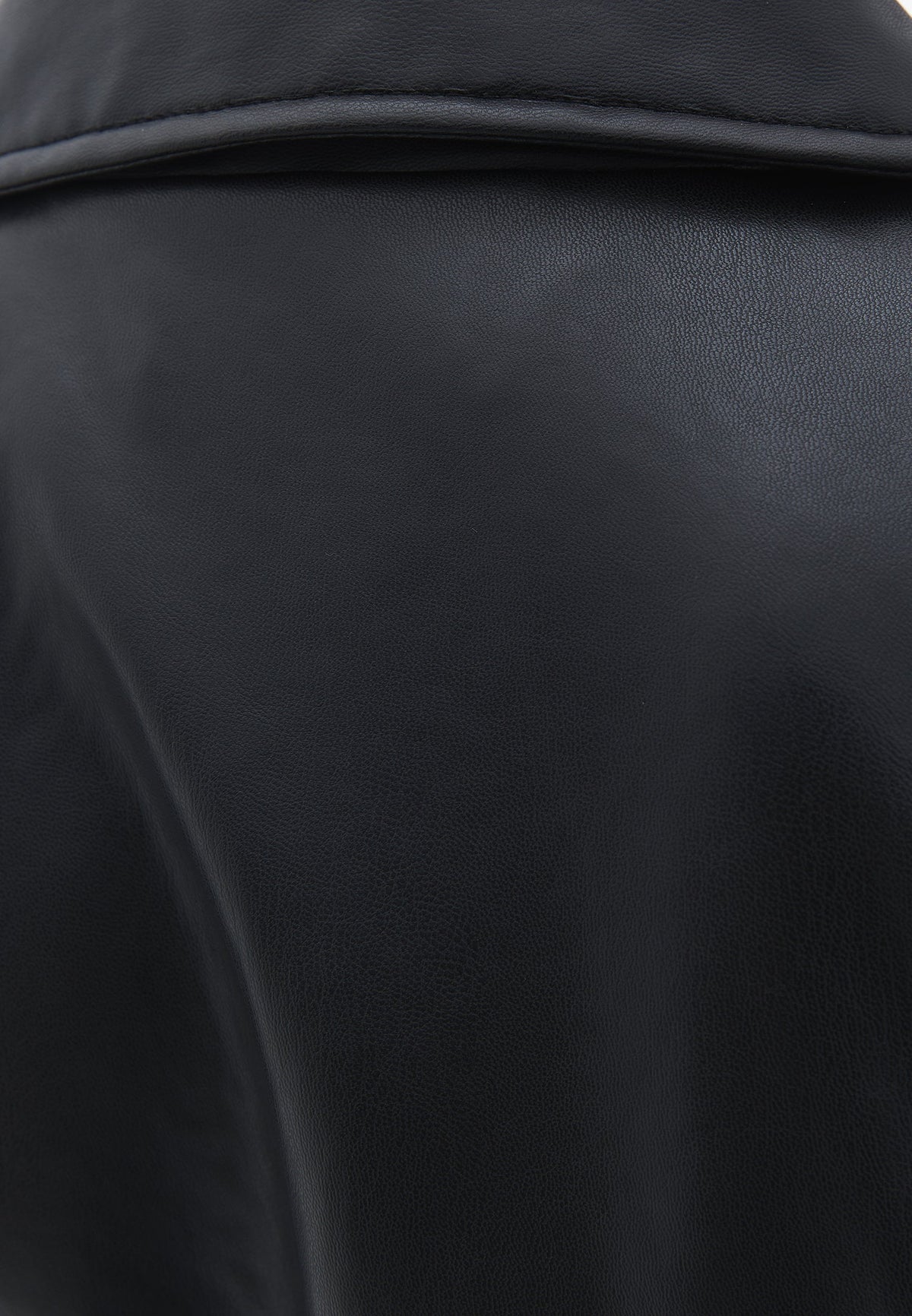 Shirt Collar Closed Jacket - BLACK