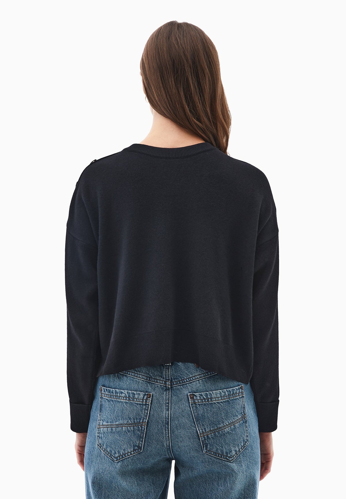 Viscose Sweater With Round Neck - BLACK