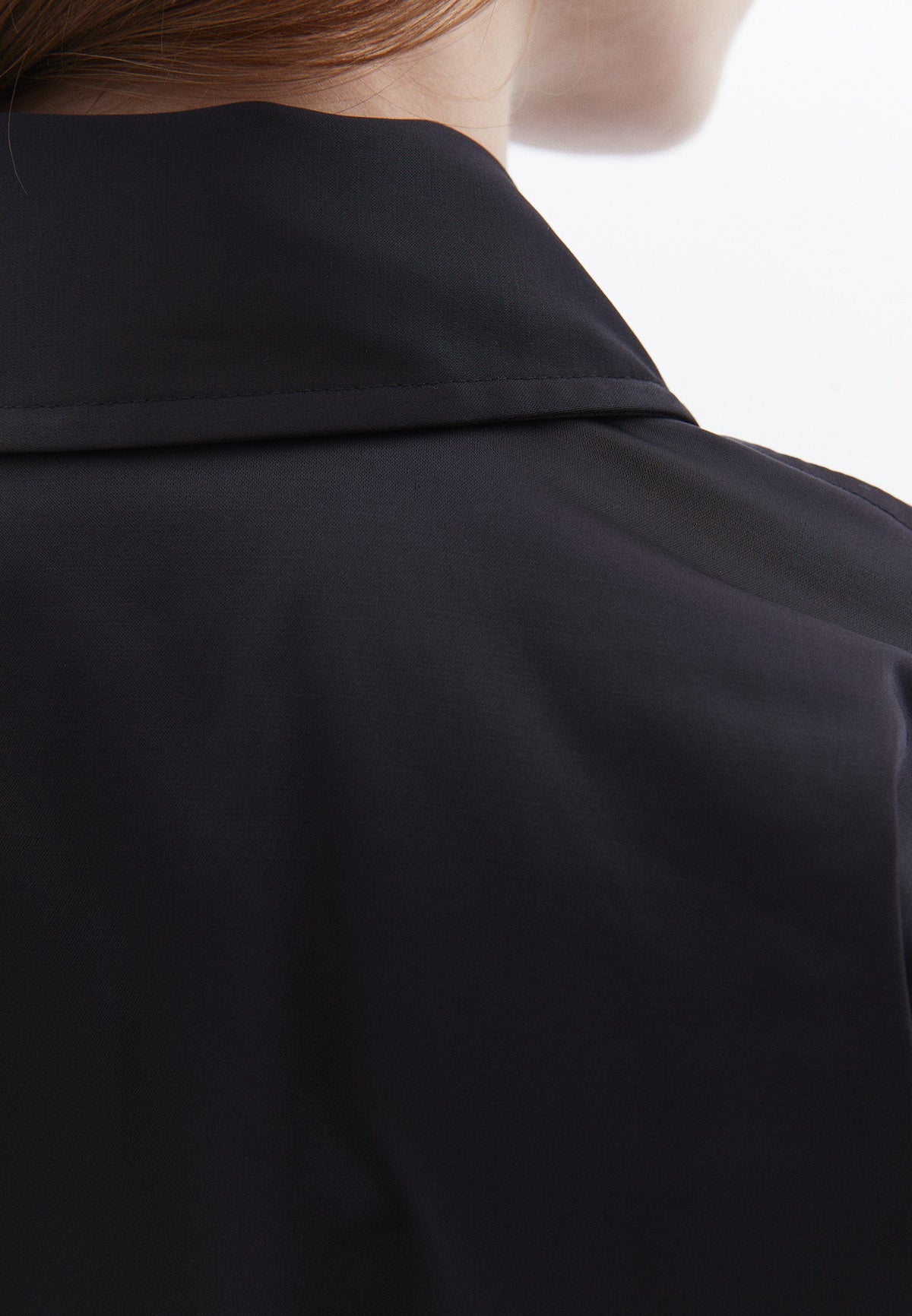 Cropped Shirt With Pocket Detail And Loose Fit - BLACK