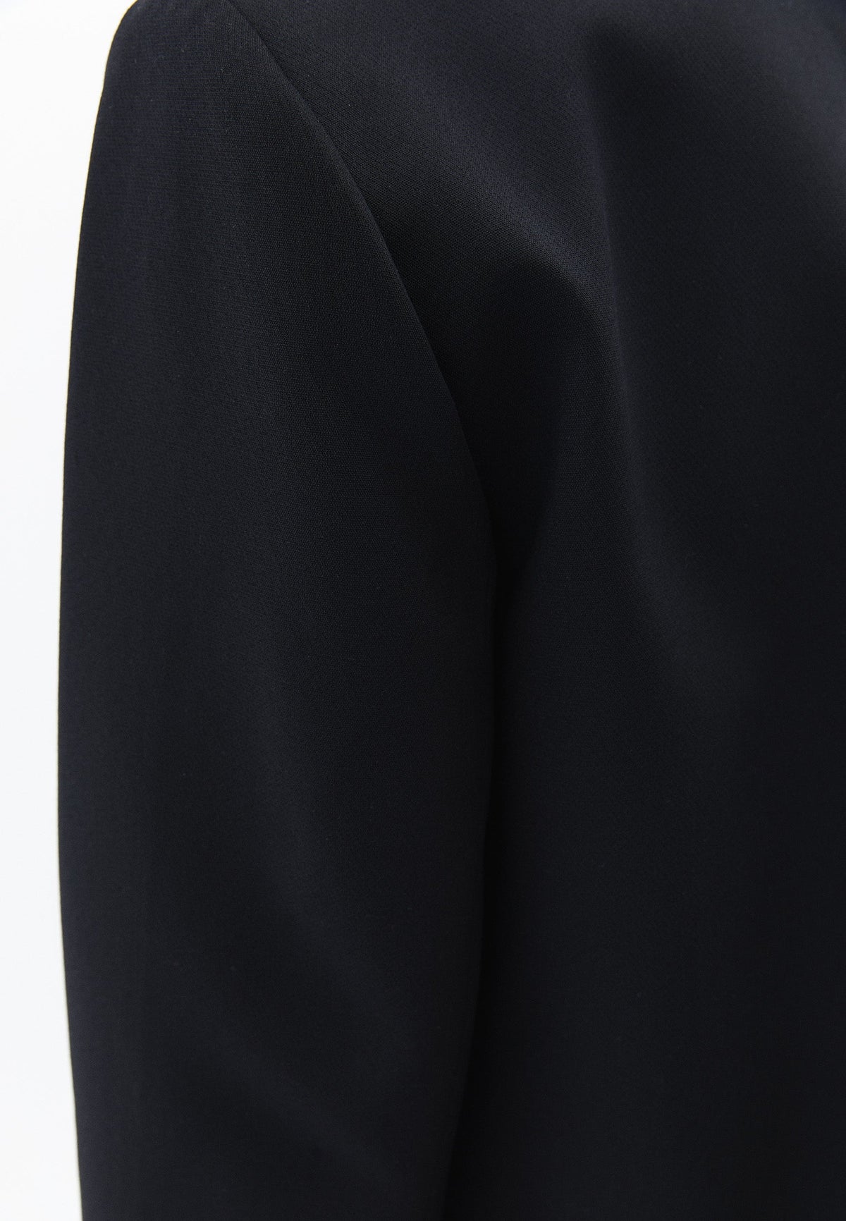 Oversize Crop Blazer Jacket - BLACK