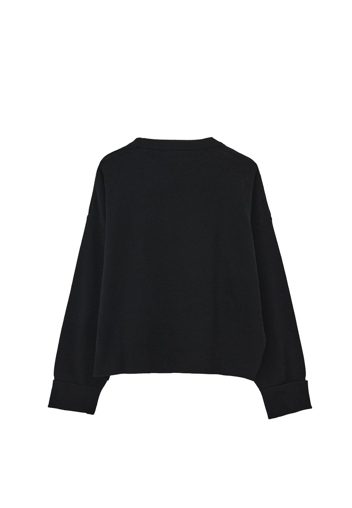 Viscose Sweater With Round Neck - BLACK