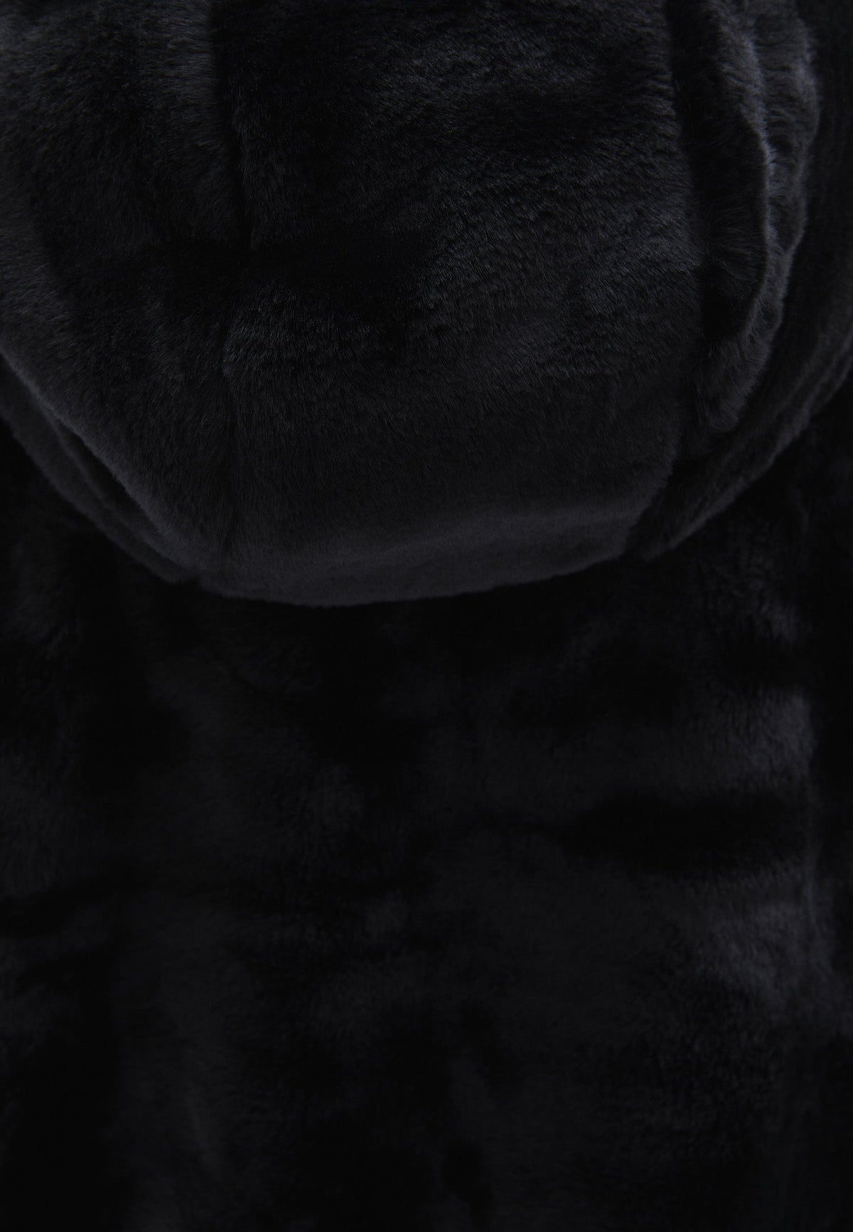 Hooded Fur Jacket - BLACK