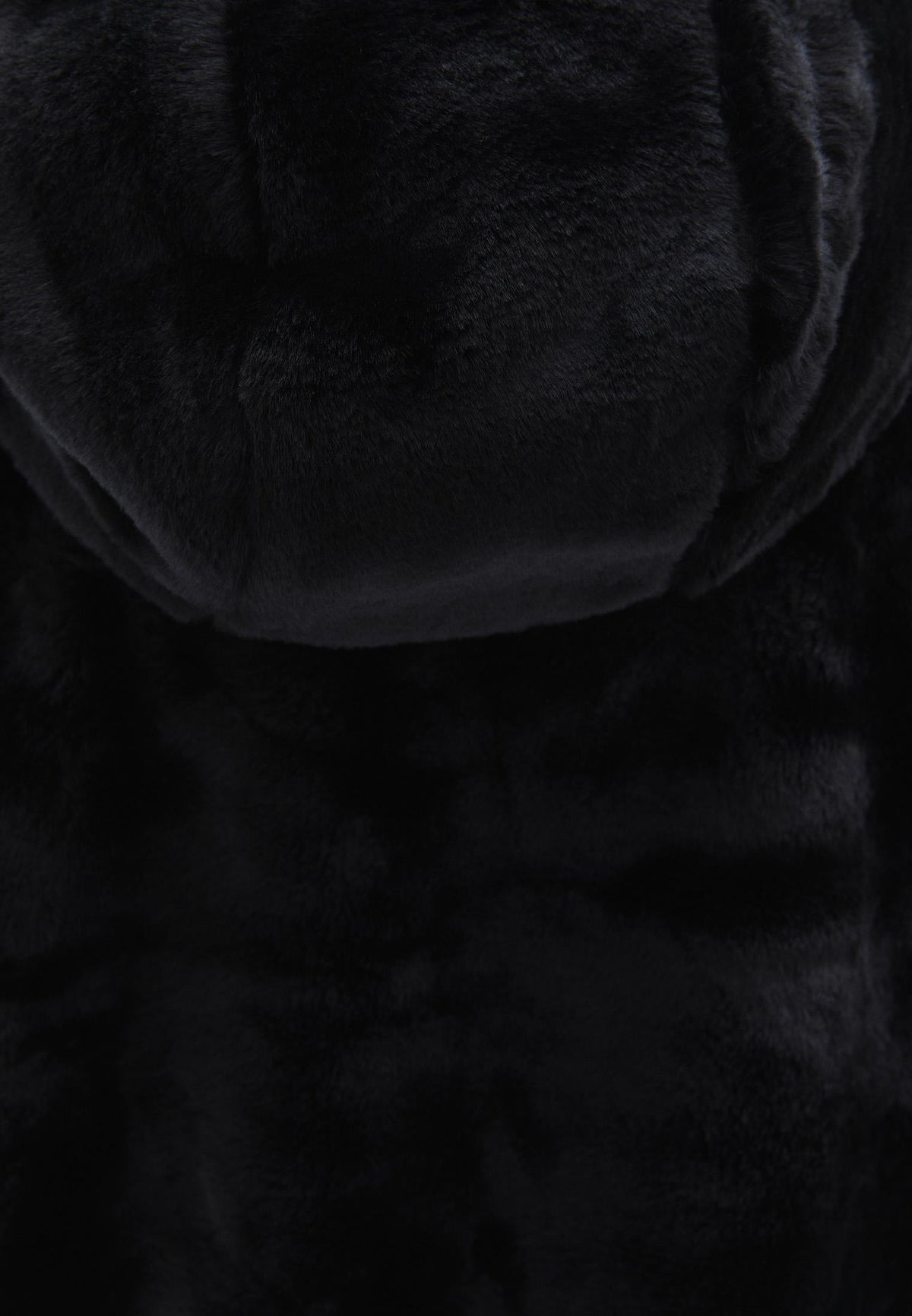 Hooded Fur Jacket - BLACK