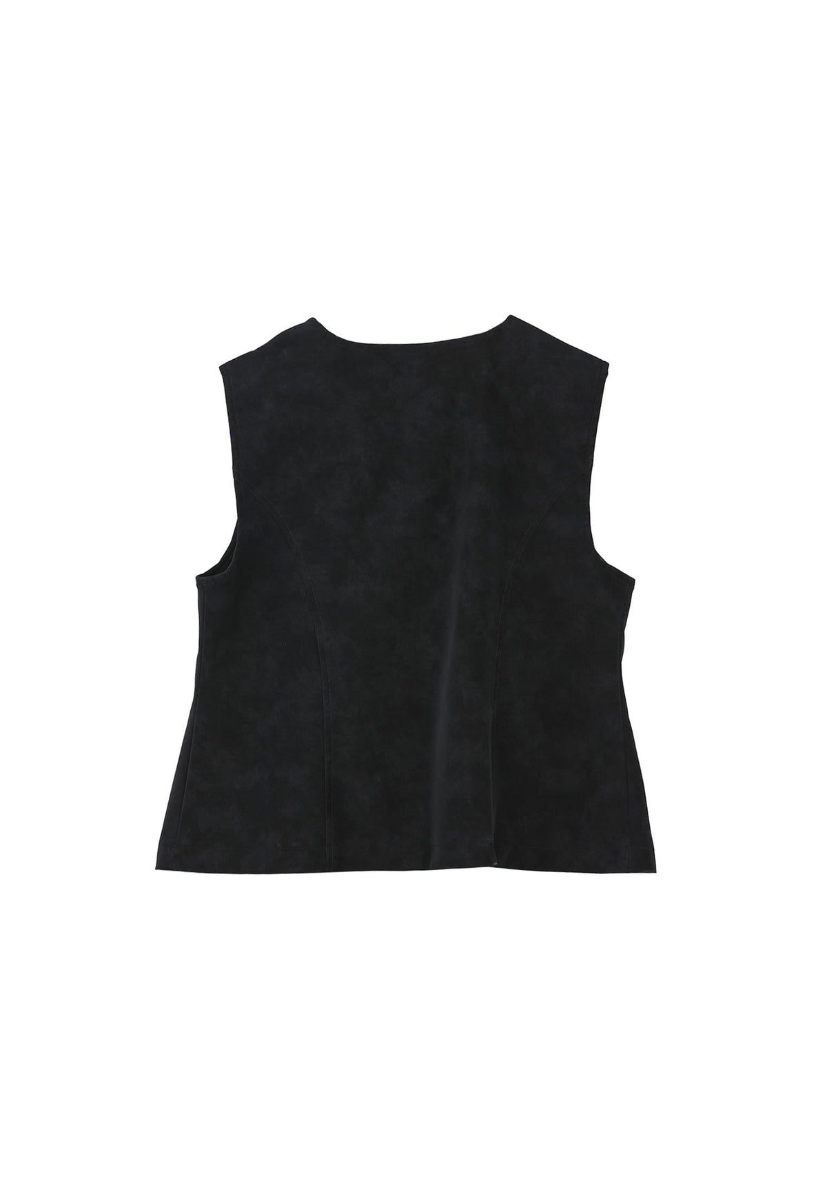 Tie Waist Suede Vest - BLACK