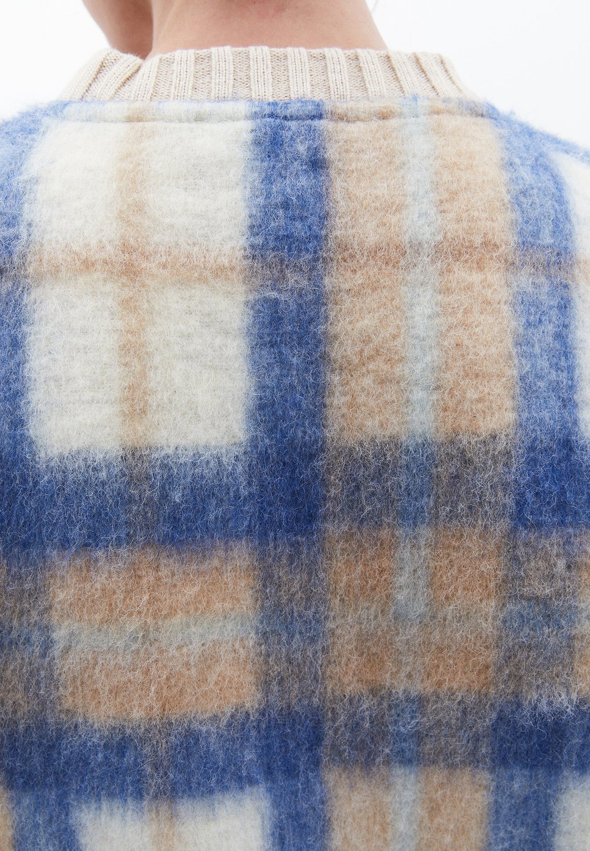 Oversize Plaid Sweatshirt - BLUE CHECK COMB