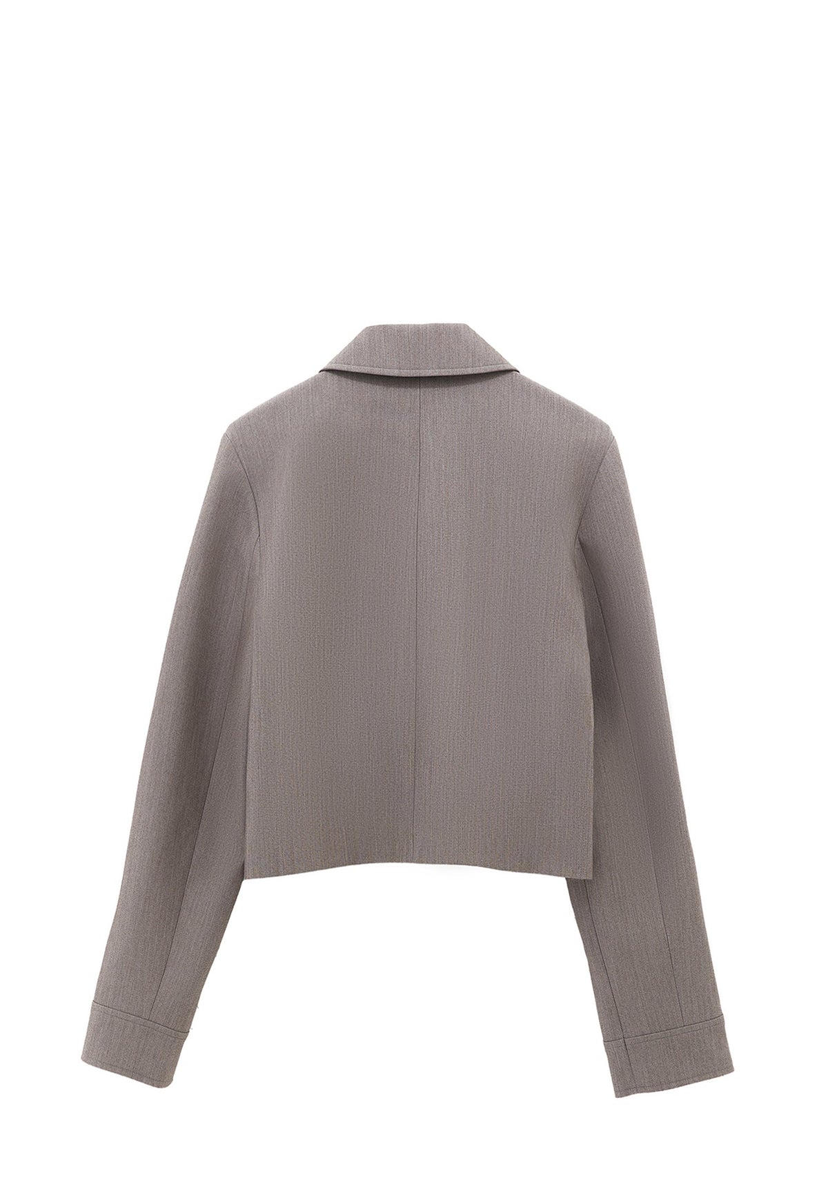 Short Jacket With Shirt Collar - BRUSHED NICKEL