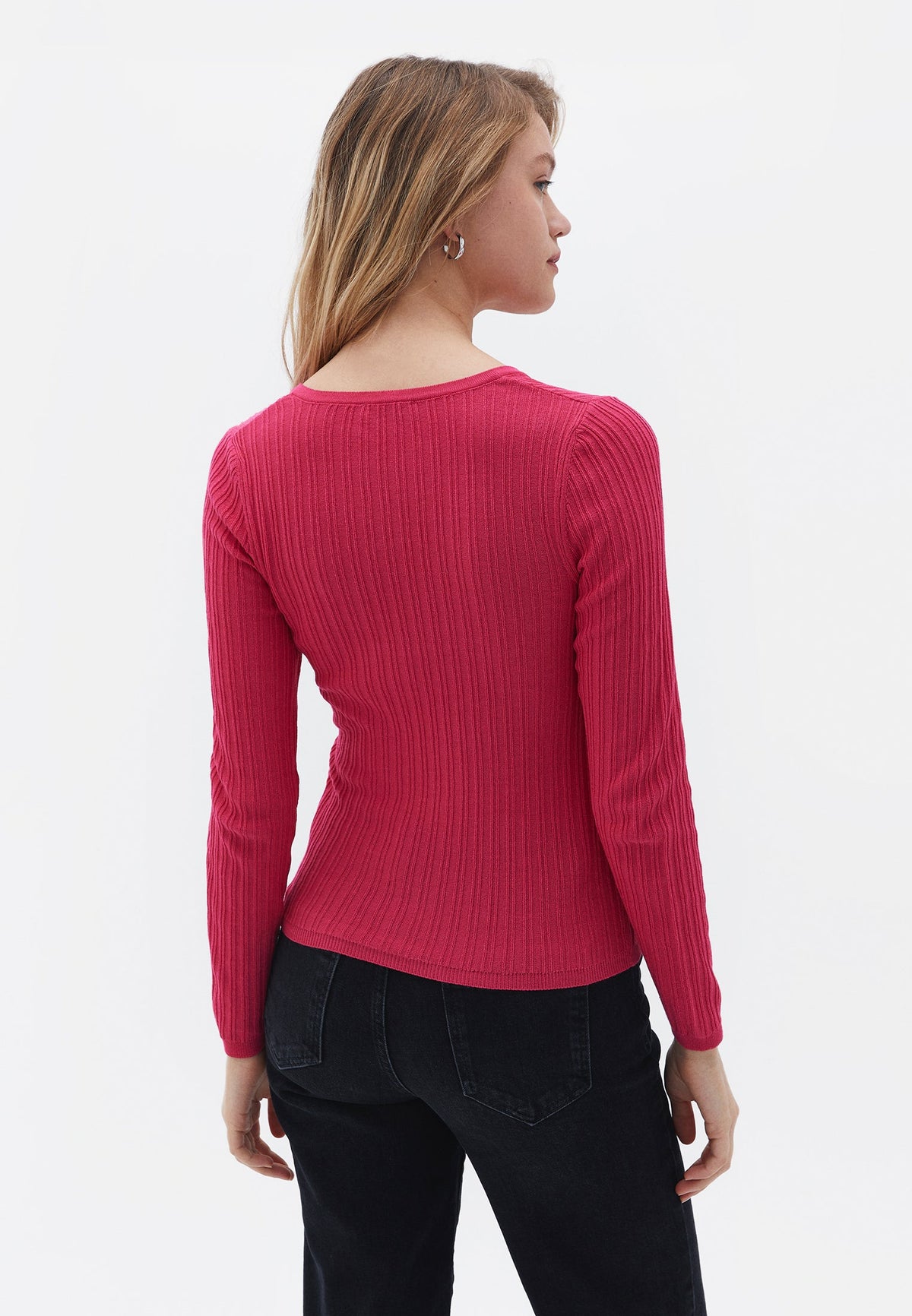 Raglan Sleeve V Neck Standard Knit Sweater - CABARET