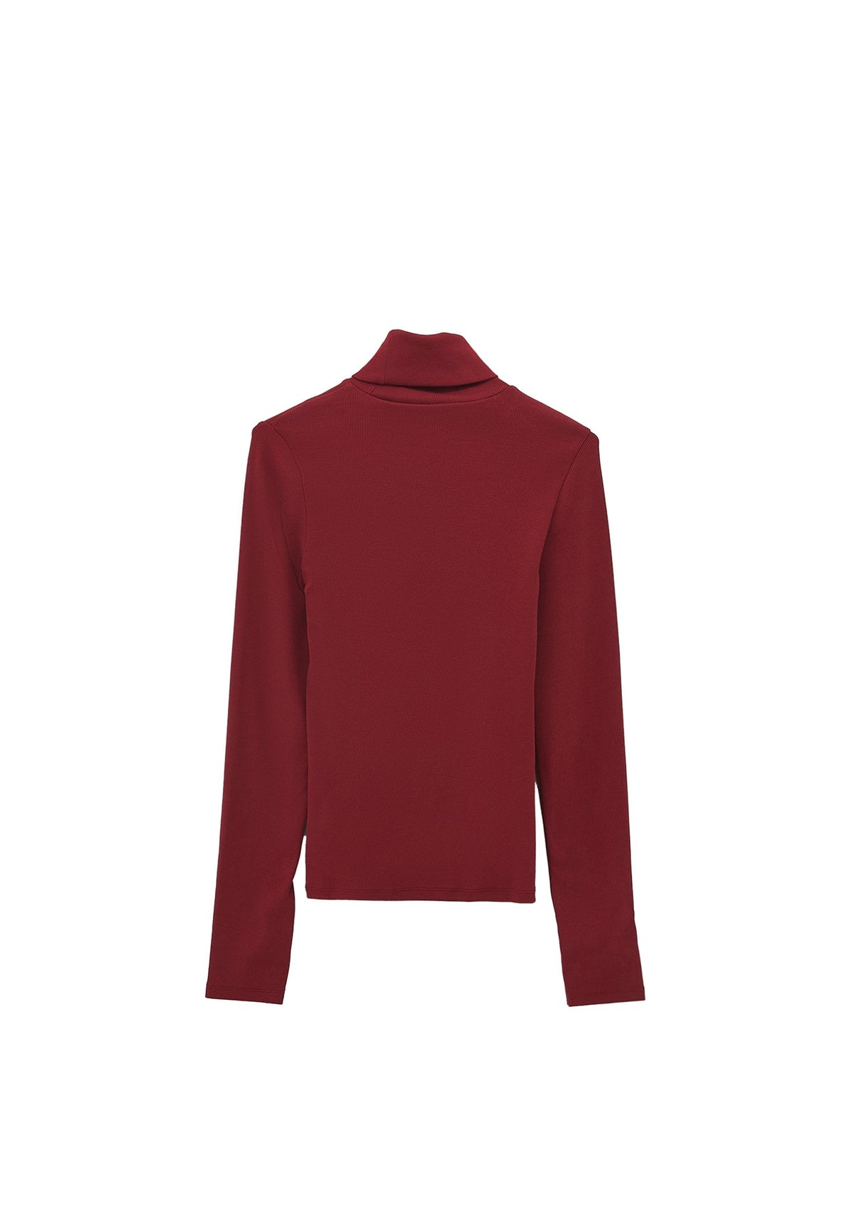 Turtleneck Long Sleeve Bodycon Top - CABERNET