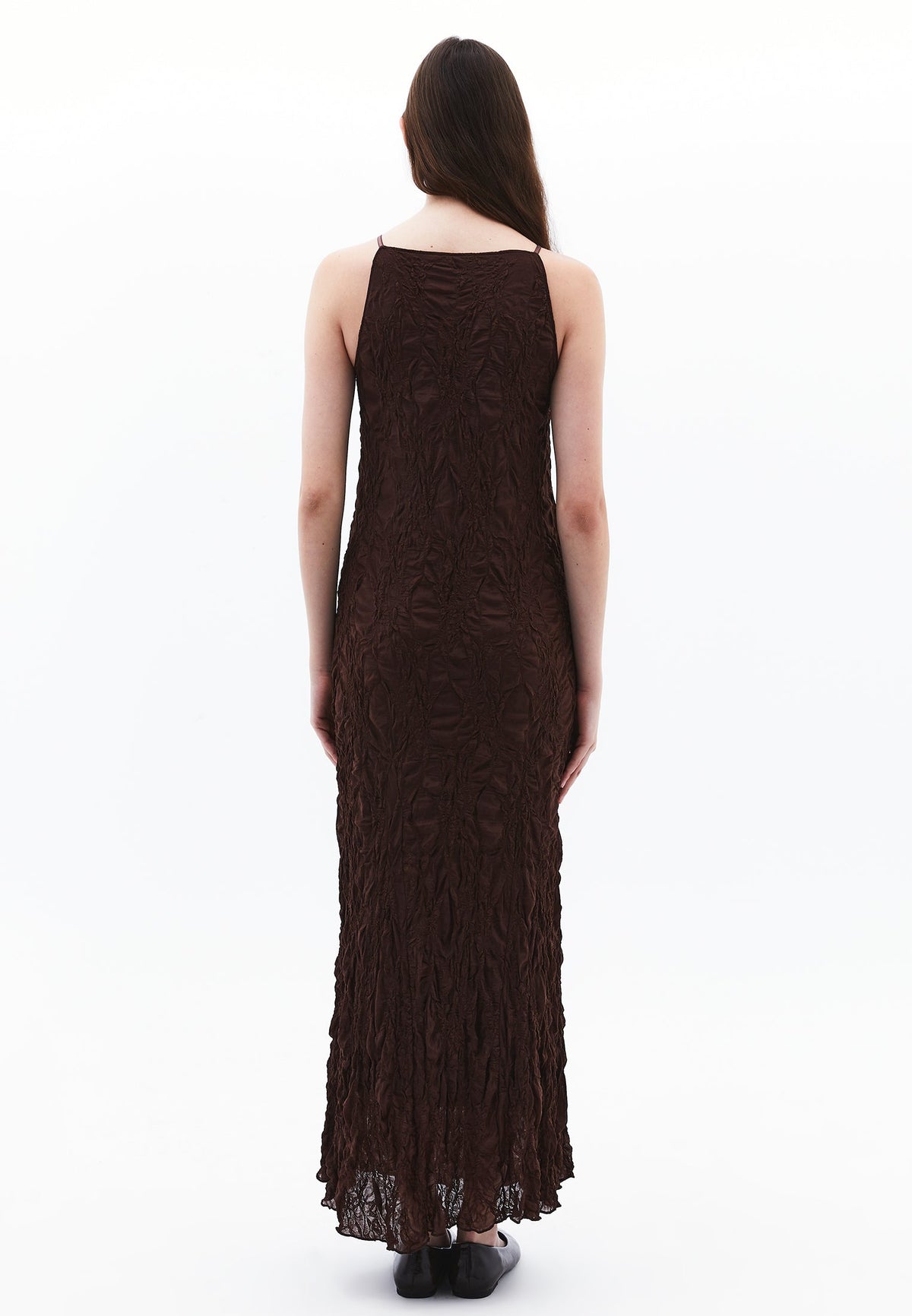 Long Lace Dress - CHICORY COFFEE