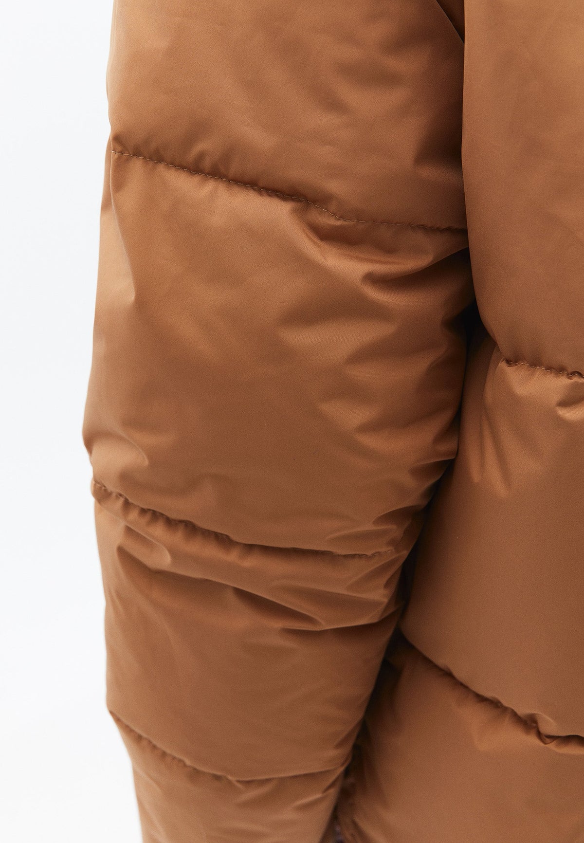 High Collar Long Sleeved Women's Coat - CHIPMUNK