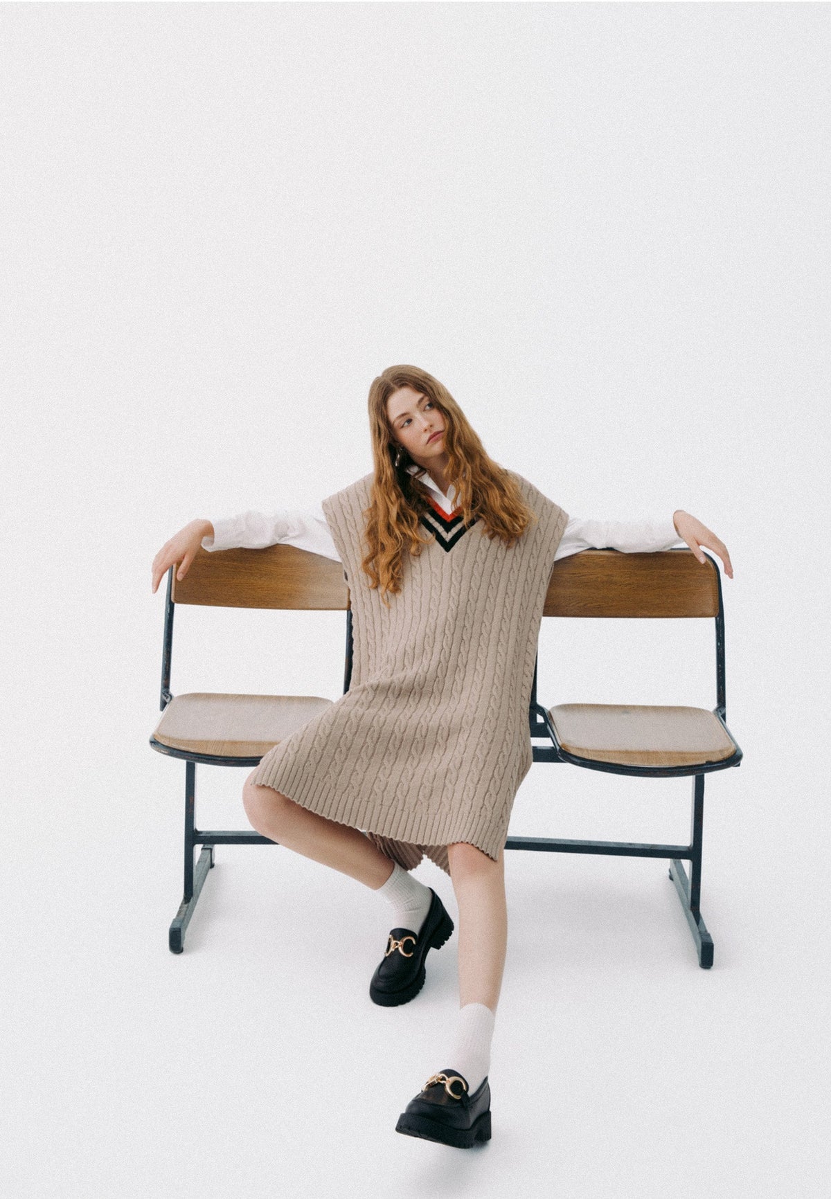 Striped Midi Dress - COBBLESTONE