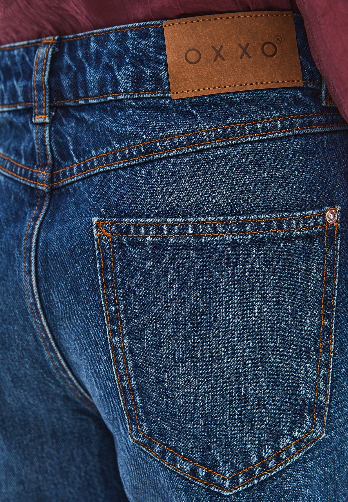 Straight Leg Straight Denim Pants - DARK BLUE DENIM