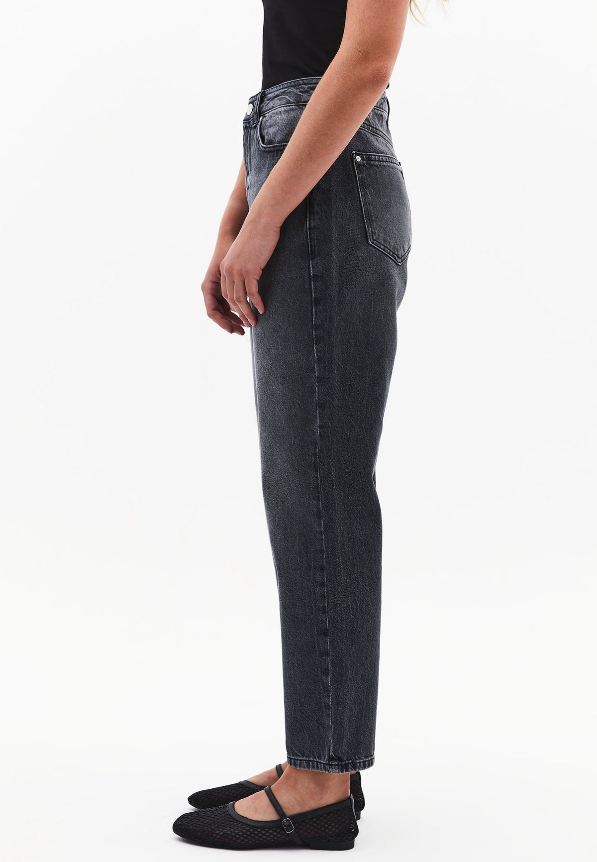 Mom Fit Standard Pants - DARK GREY DENIM