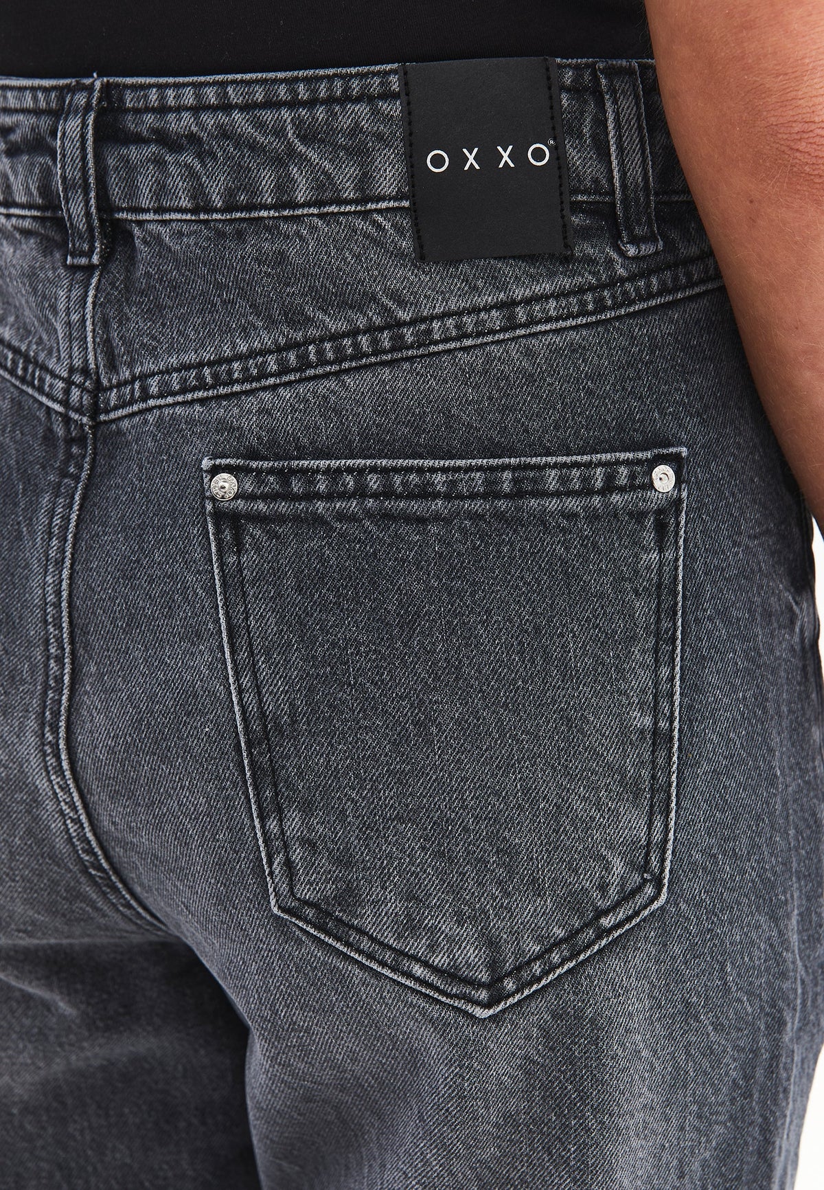 Mom Fit Standard Pants - DARK GREY DENIM