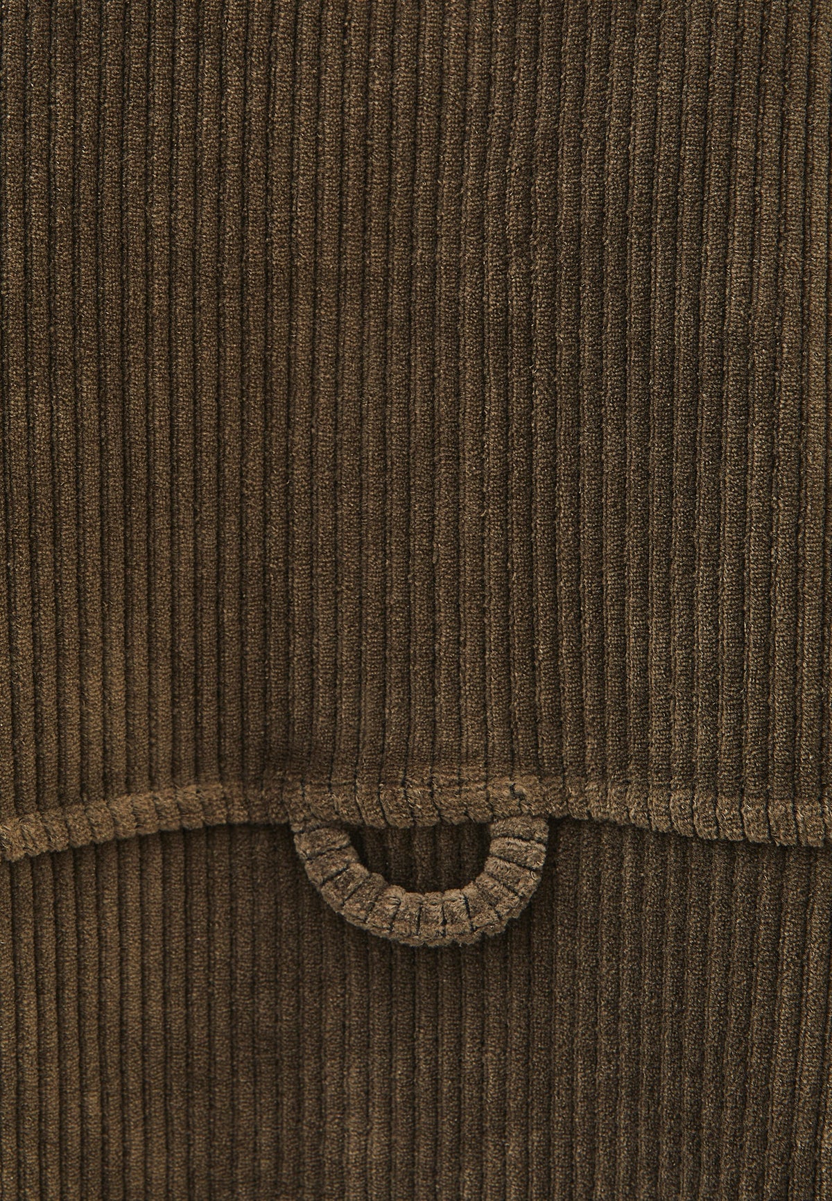 Oversize Pocket Detailed Ribbed Shirt - DARK OLIVE