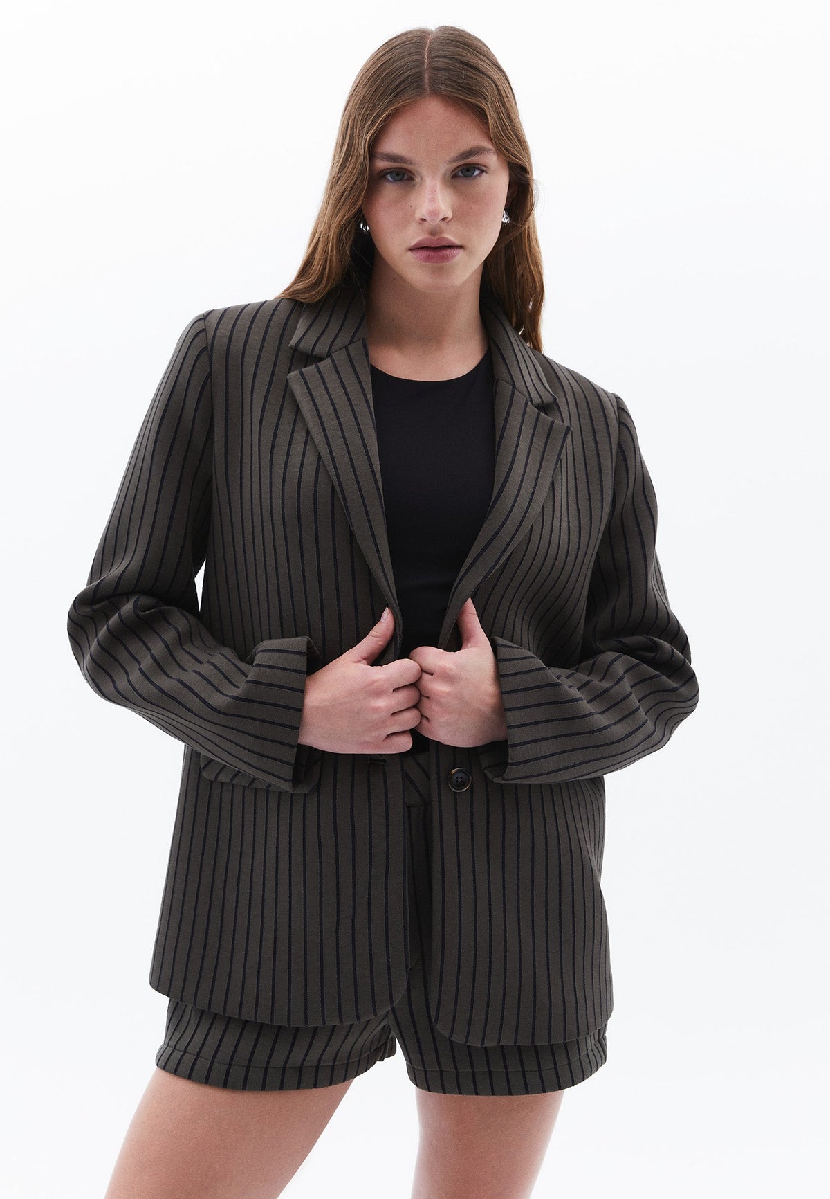 Buttoned Oversize Blazer Jacket - DEEP DEPTHS