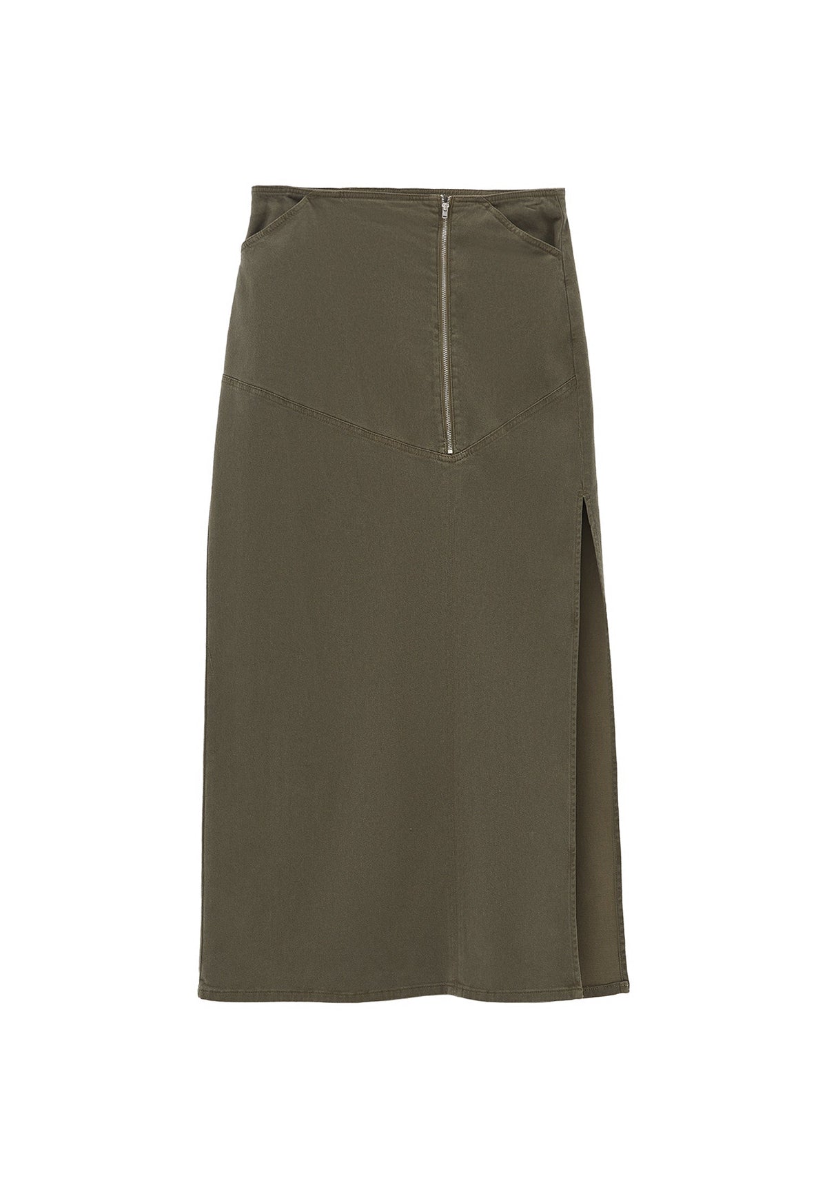 Long Skirt With Zipper Detail - DEEP DEPTHS
