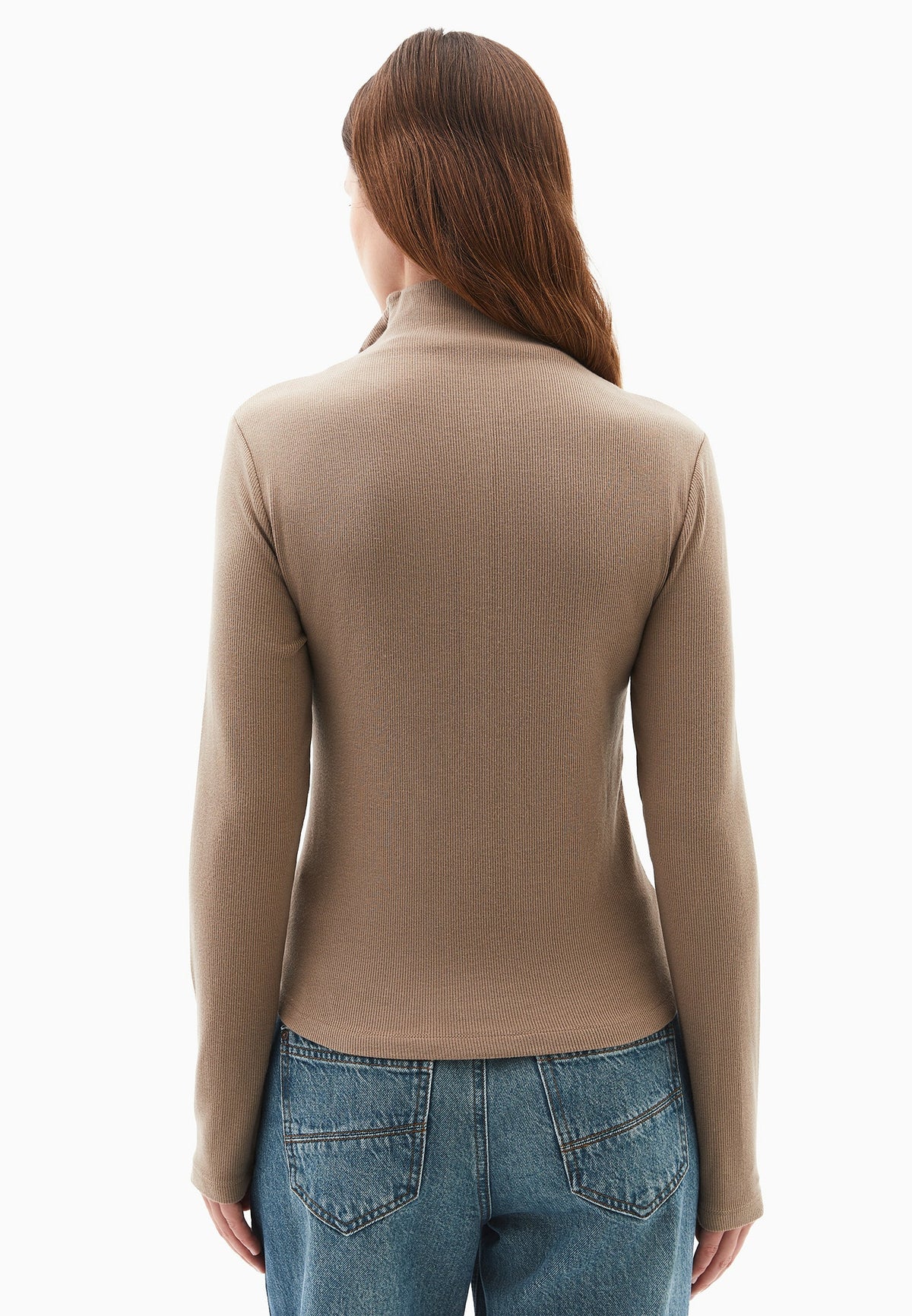 Bodycon Buttoned Blouse - DESERT TAUPE