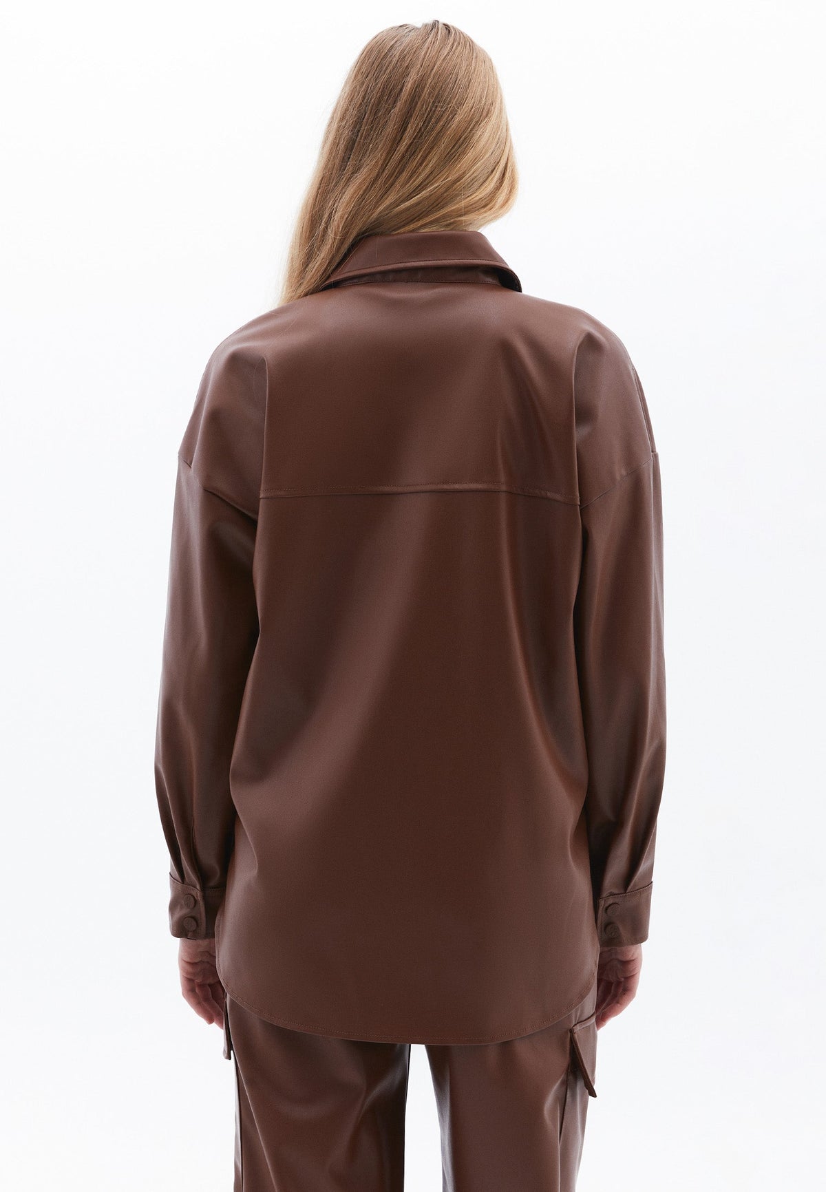 Oversize Pocket Detailed Shirt - DOWNTOWN BROWN