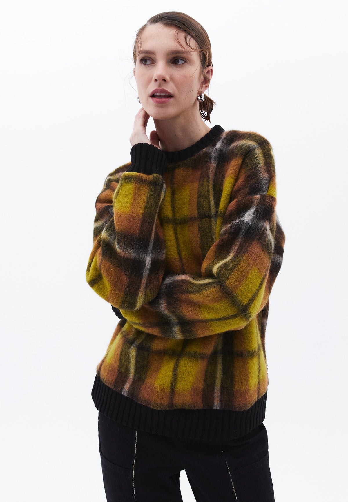 Oversize Plaid Sweatshirt - EKO COMB