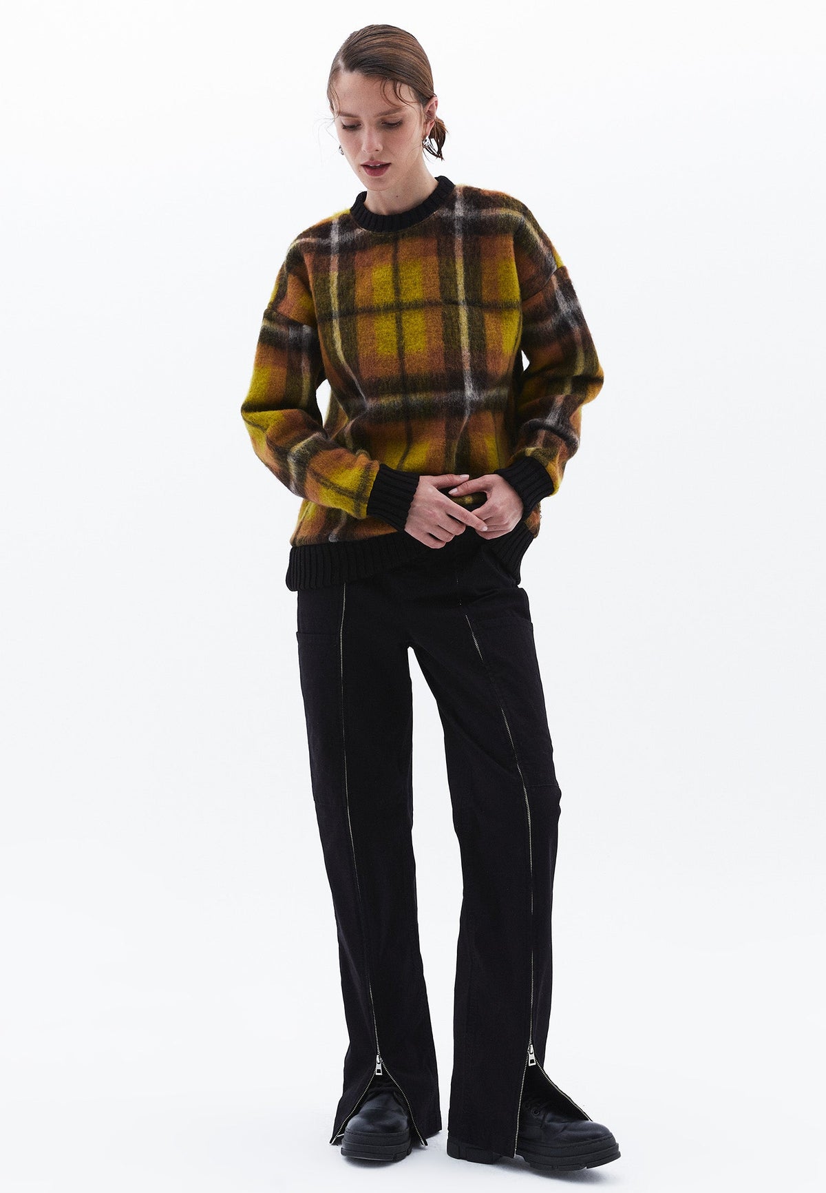 Oversize Plaid Sweatshirt - EKO COMB