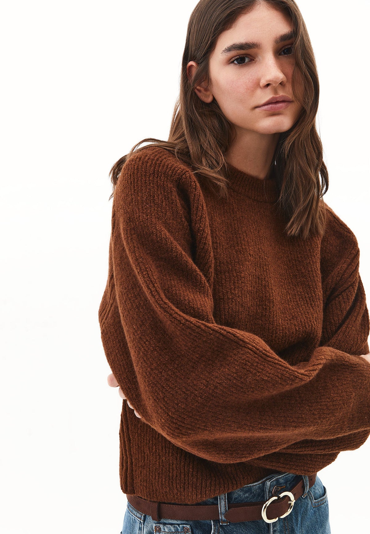 Crew Neck Long Sleeve Sweater - EMPERADOR